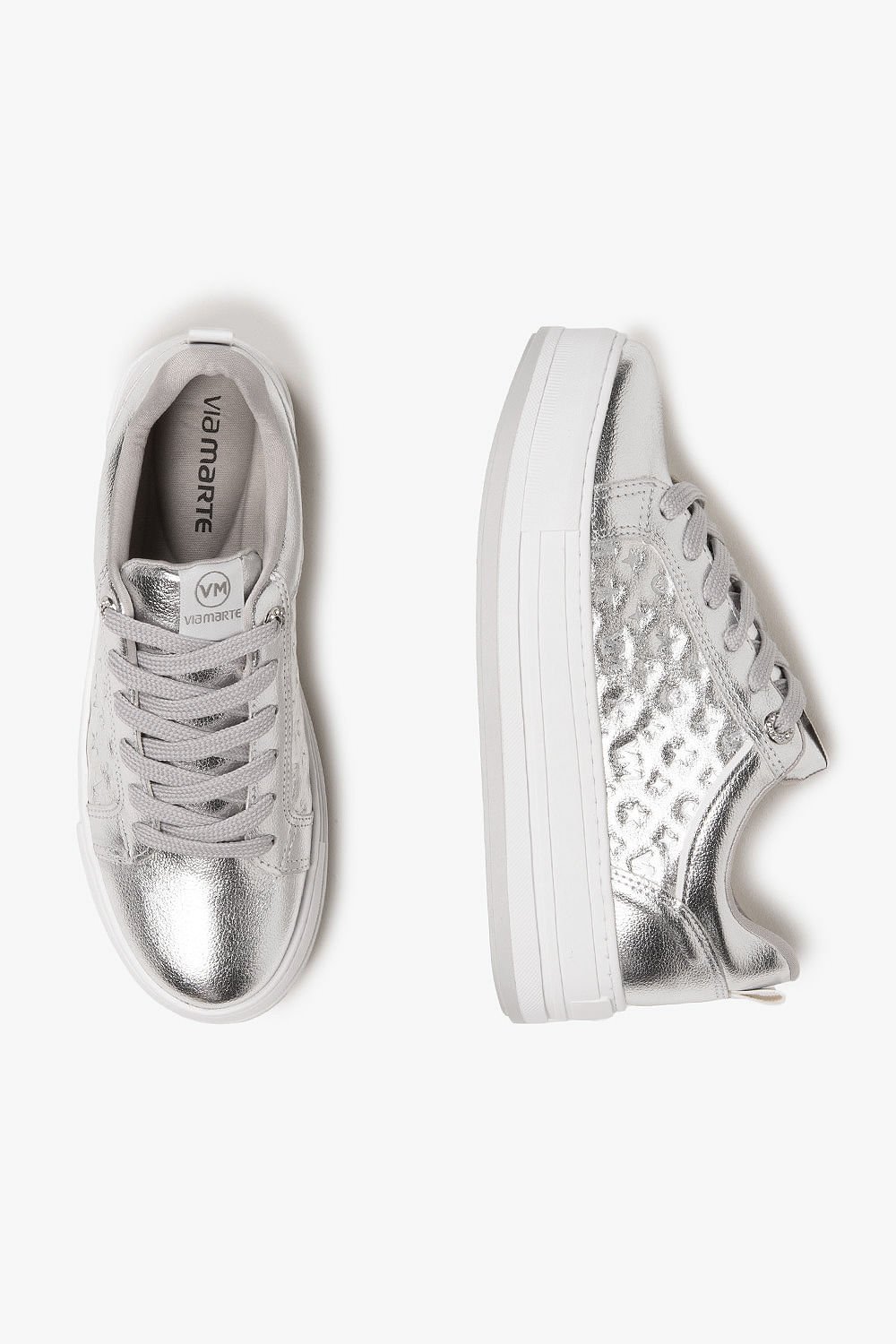 Tênis Feminino Plataforma Via Marte Araminta Prata 3
