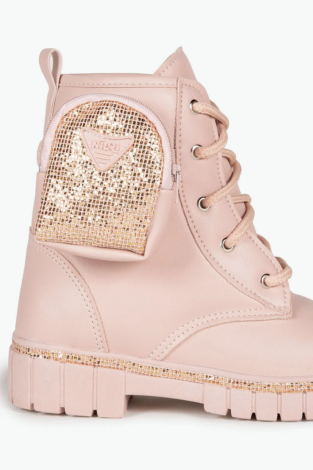 Bota Infantil Coturno Cano Curto Nilqi Gih Rosa 2