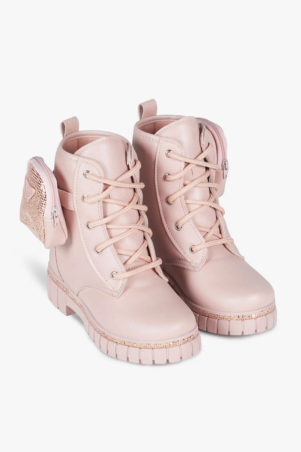 Bota Infantil Coturno Cano Curto Nilqi Gih Rosa 4