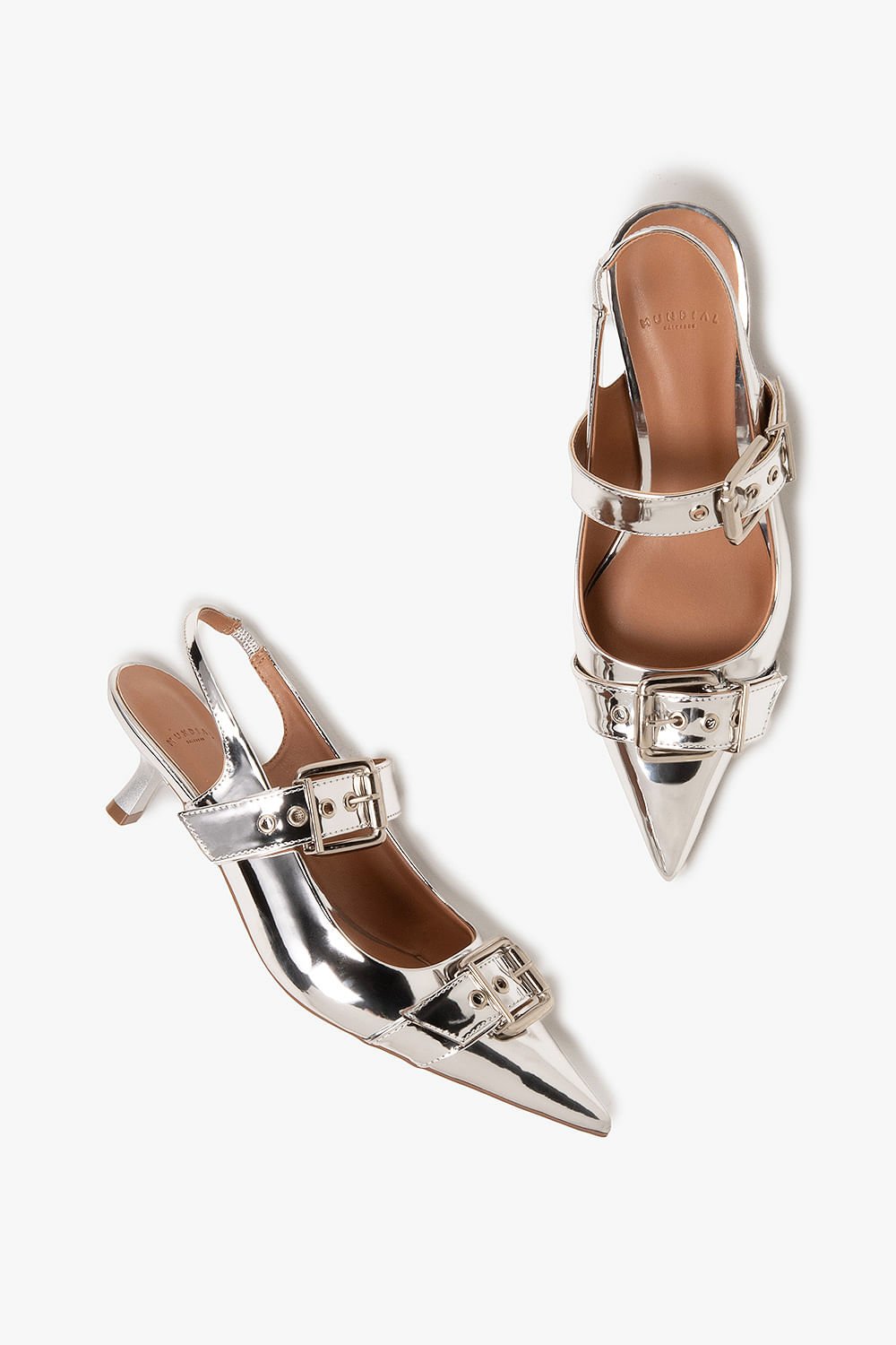 Sapato Feminino Slingback Mundial Lila Prata 3