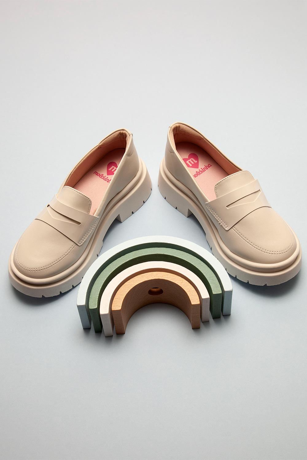 Mocassim Infantil Loafer Molekinha Flary Branco 2
