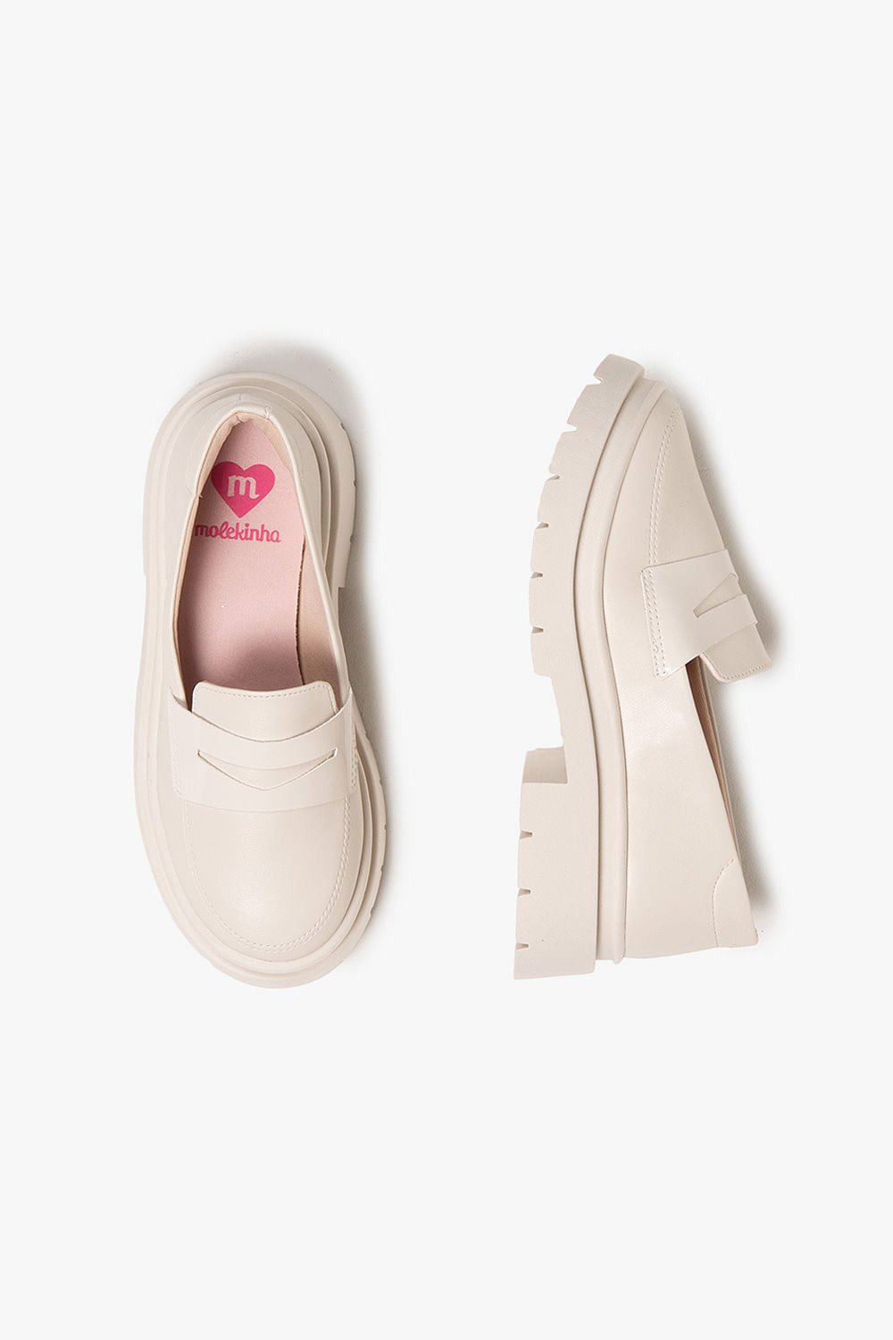 Mocassim Infantil Loafer Molekinha Flary Branco 4