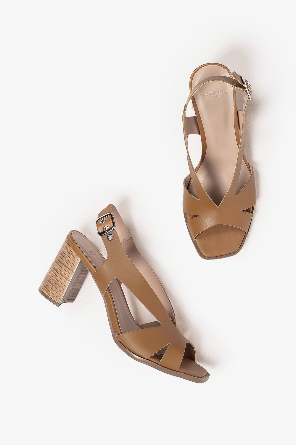 Sandália Feminina Salto Alto Mundial Kely Marrom 3