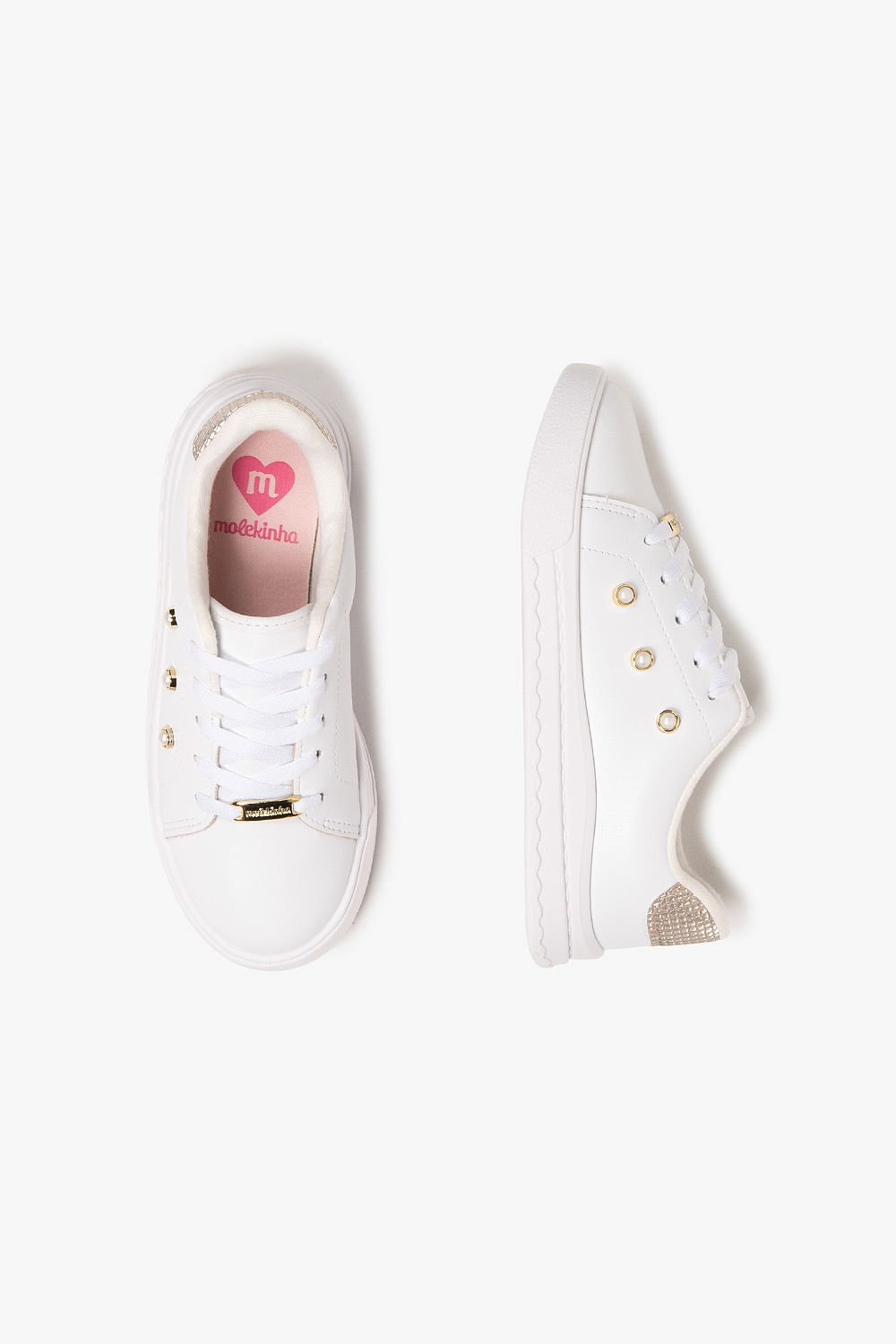 Tênis Casual Infantil Molekinha Strassly Branco 3