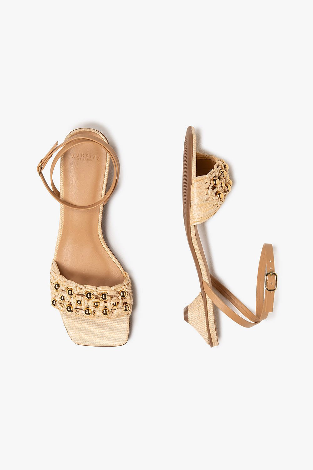 Sandália Feminina Salto Médio Mundial Kaylane Bege 4