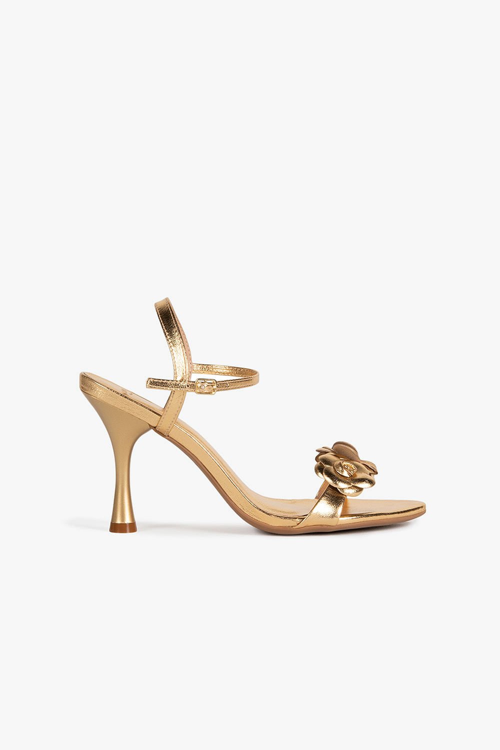 Sandália Feminina Salto Médio Mundial Olsen Dourado 1