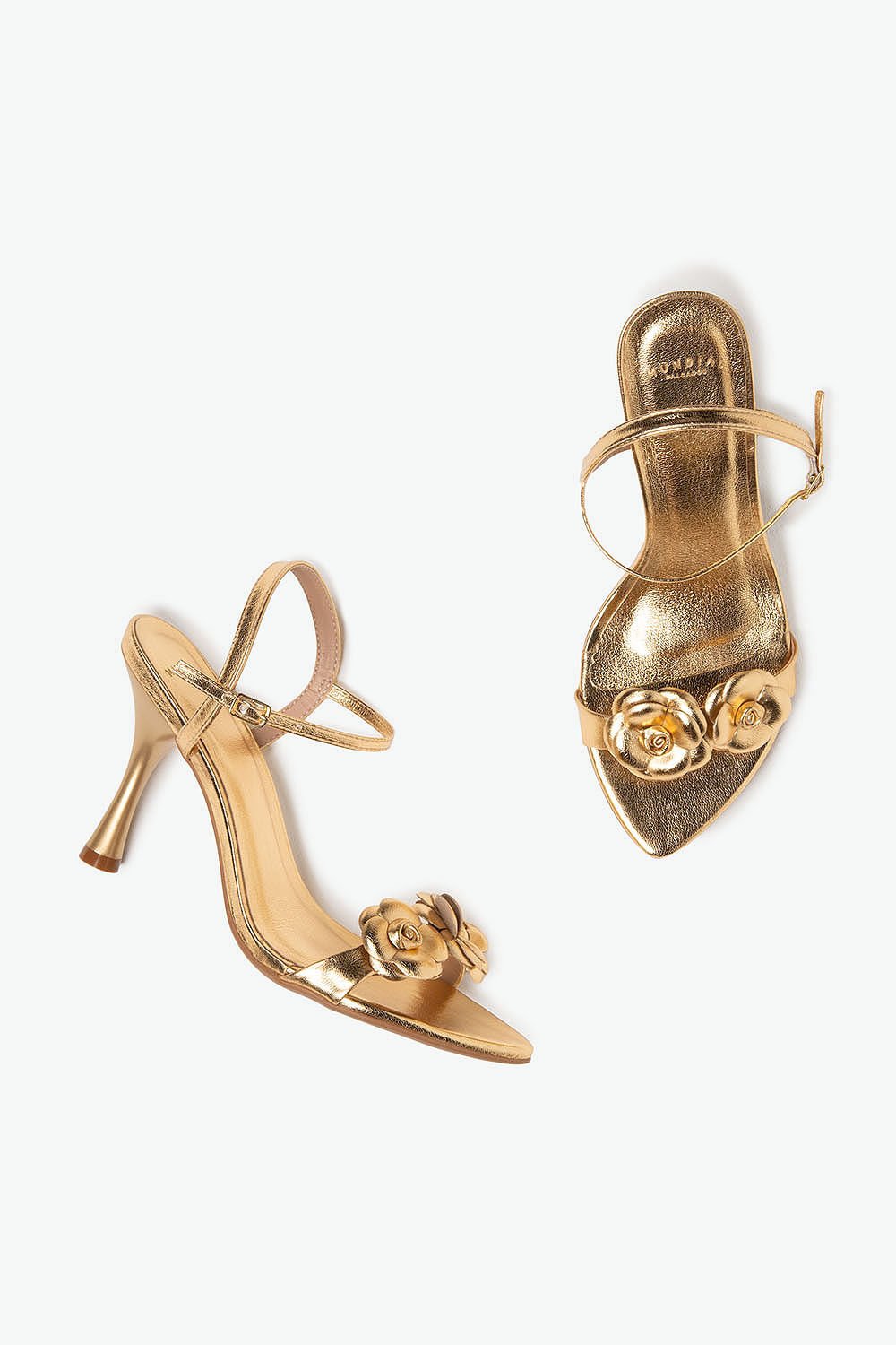 Sandália Feminina Salto Médio Mundial Olsen Dourado 3