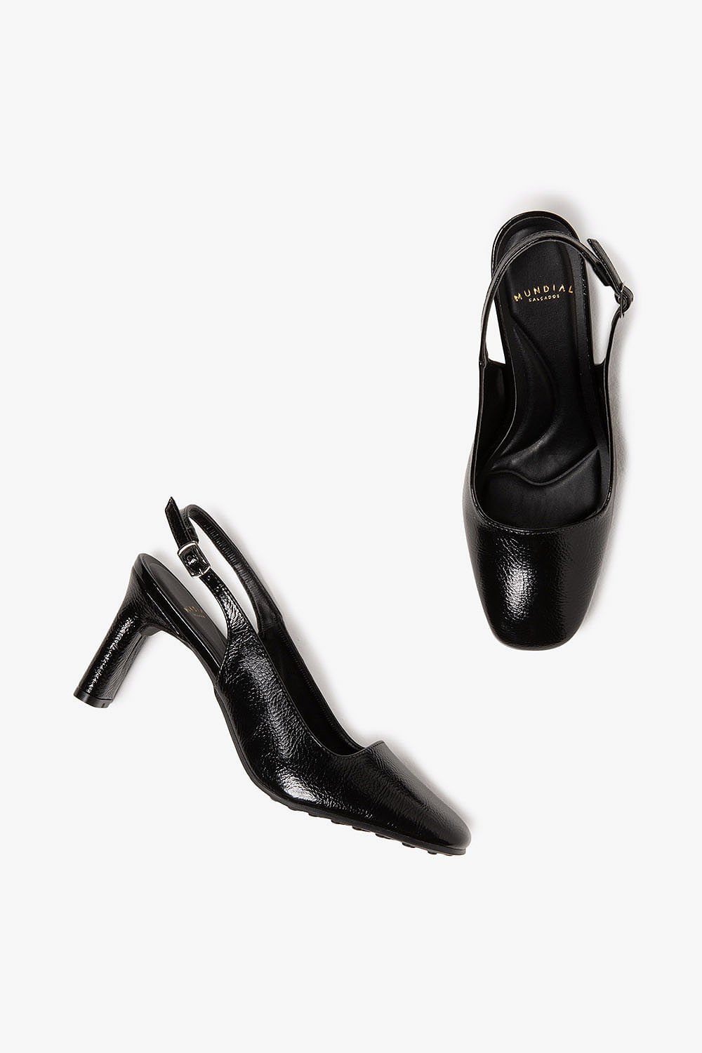 Sapato Feminino Slingback Salto Alto Mundial Walkiria Preto 3