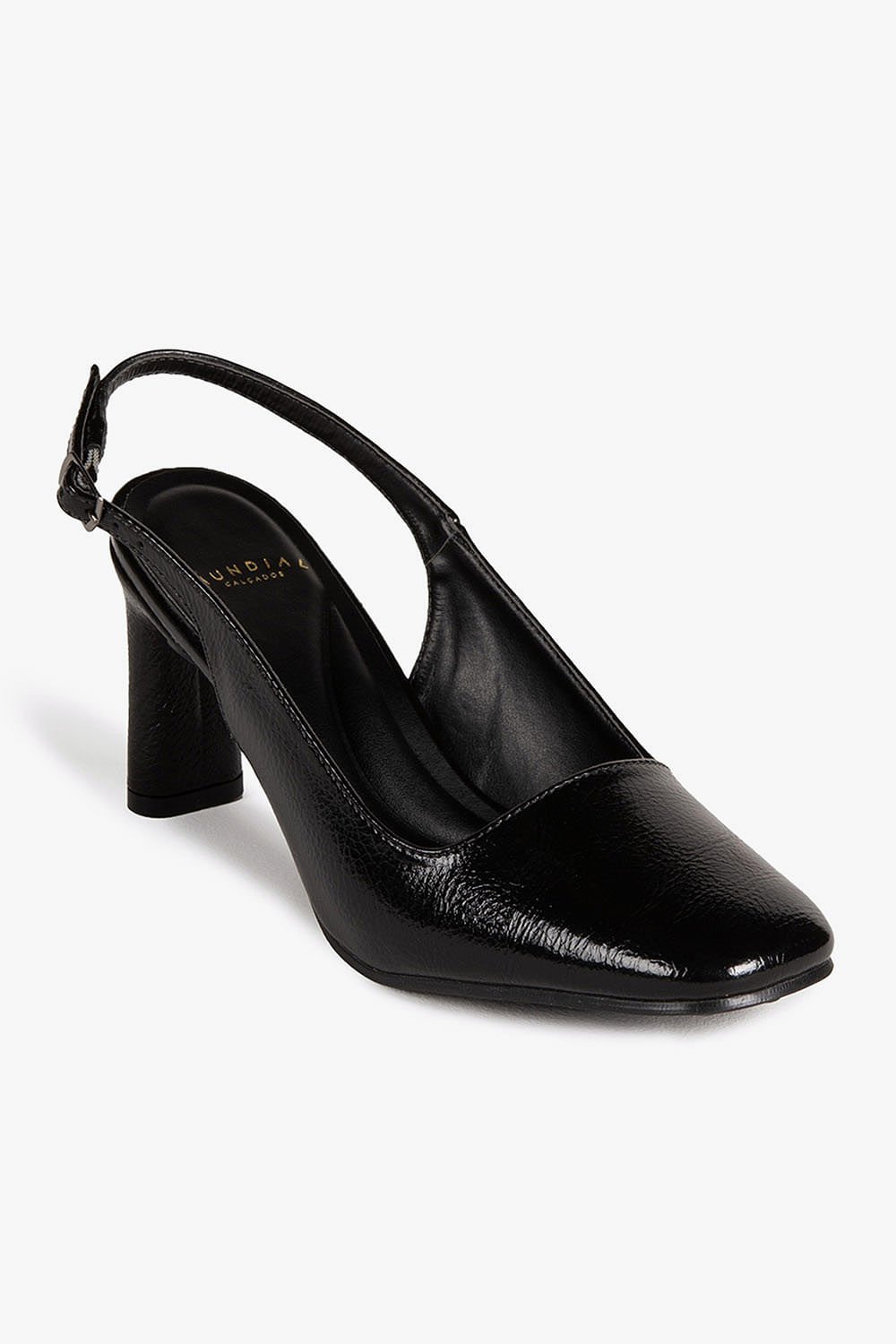 Sapato Feminino Slingback Salto Alto Mundial Walkiria Preto 4