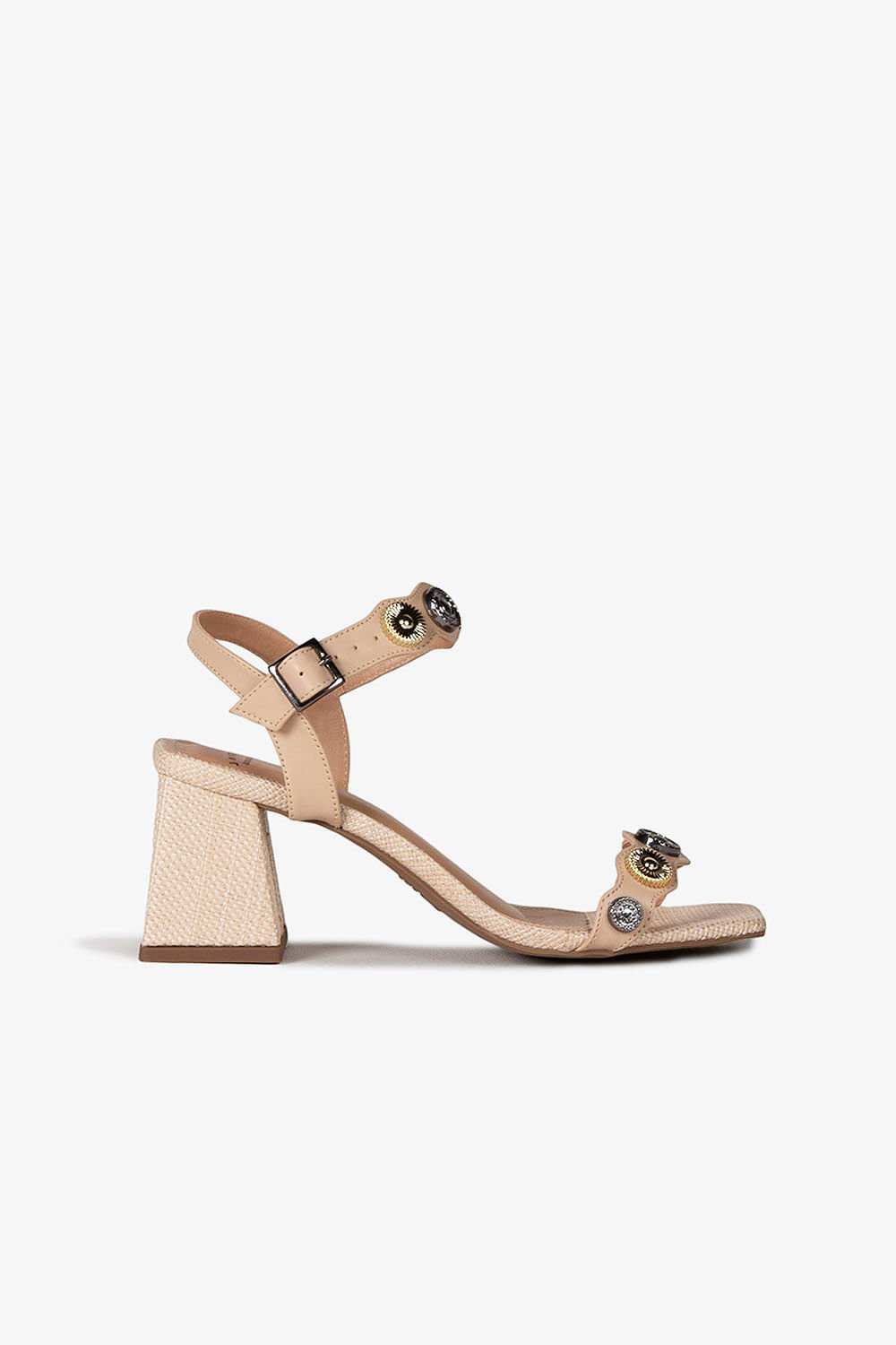 Sandália Feminina Salto Alto Mundial Julia Bege 1