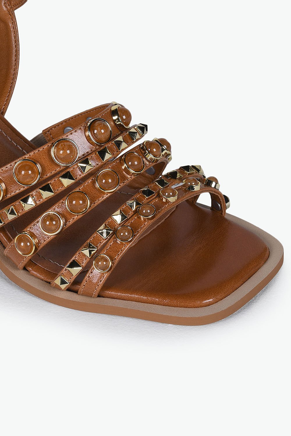 Sandália Feminina Salto Alto Mundial Harpyr Caramelo 2