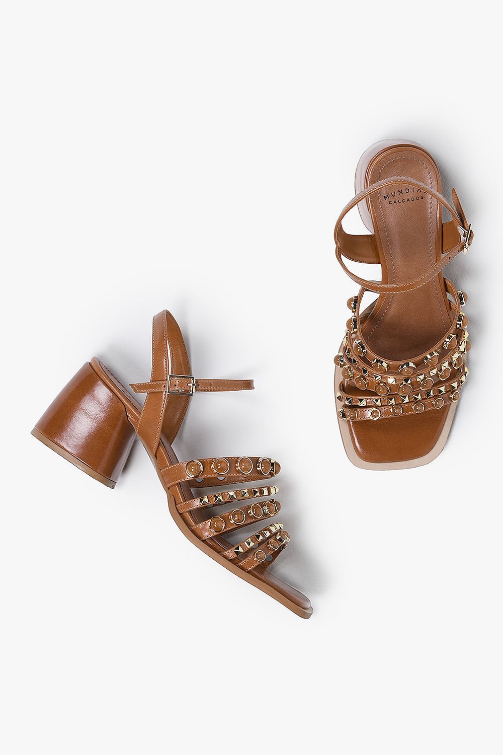 Sandália Feminina Salto Alto Mundial Harpyr Caramelo 3