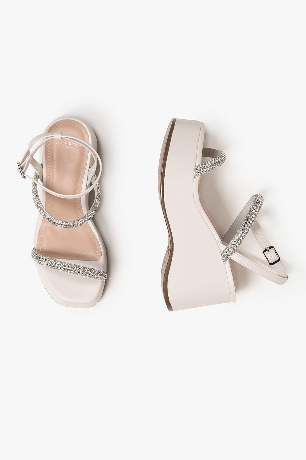 Sandália Feminina Anabela Mundial Elisa Branco 3