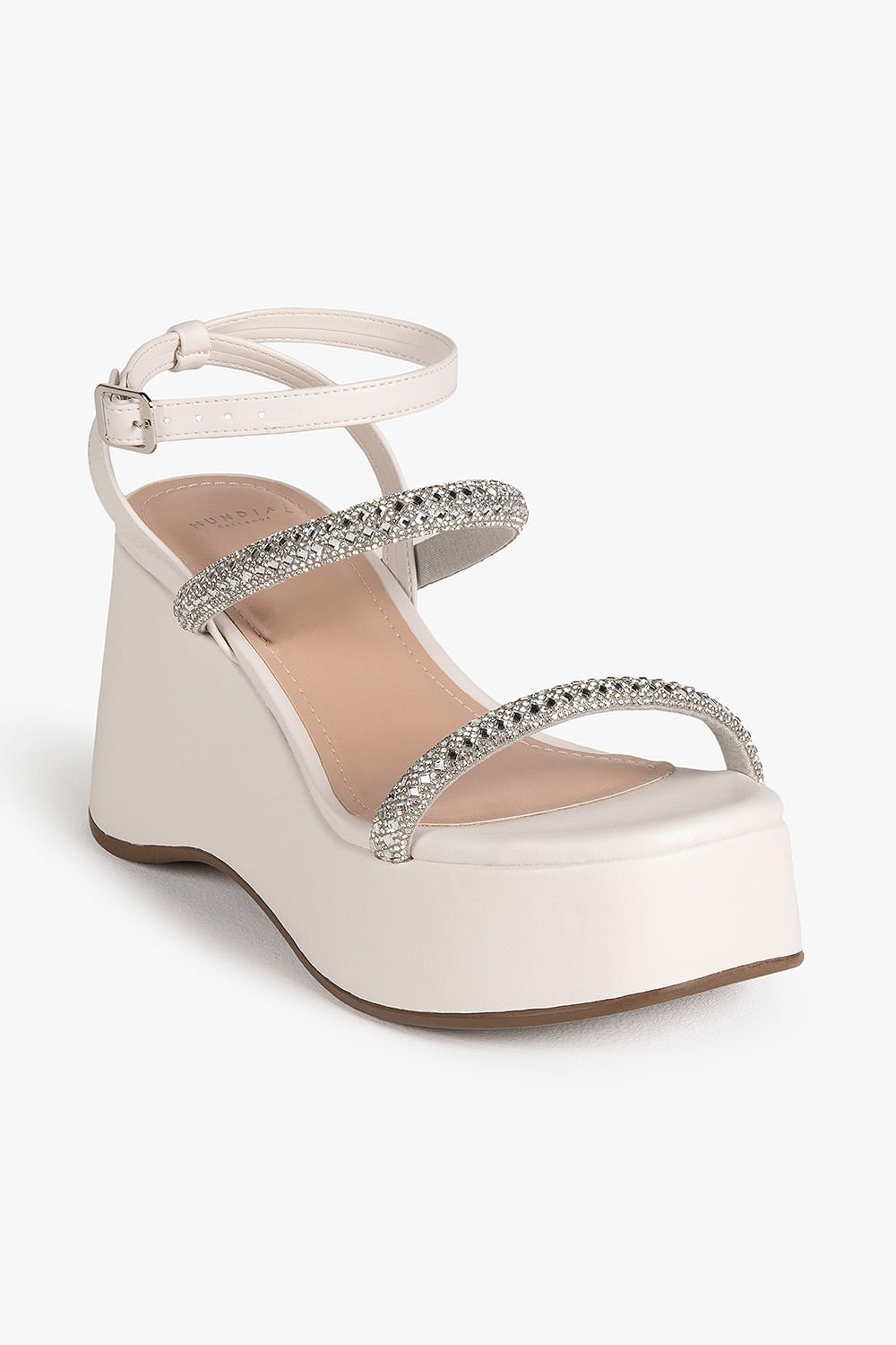 Sandália Feminina Anabela Mundial Elisa Branco 4