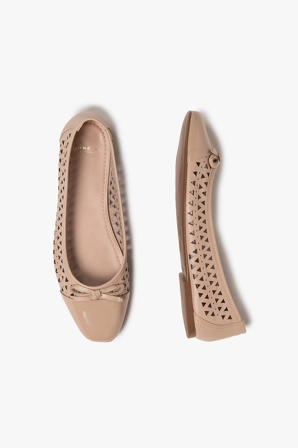 Sapatilha Feminina Bico Quadrado Mundial Amie Bege 3