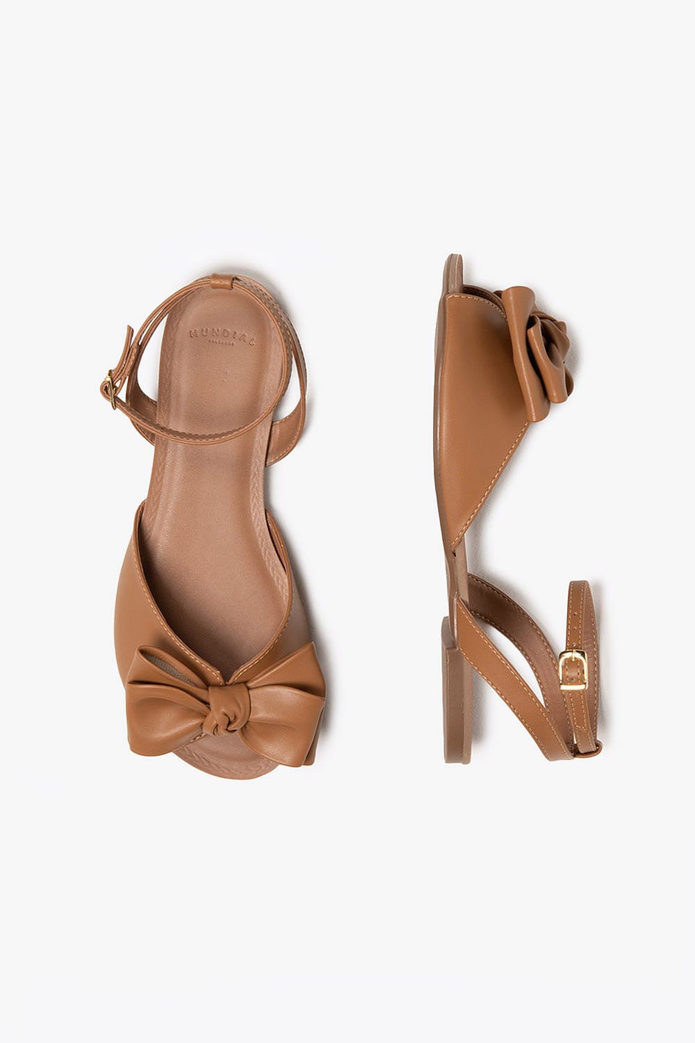 Sandália Feminina Rasteira Mundial Ross Marrom 3