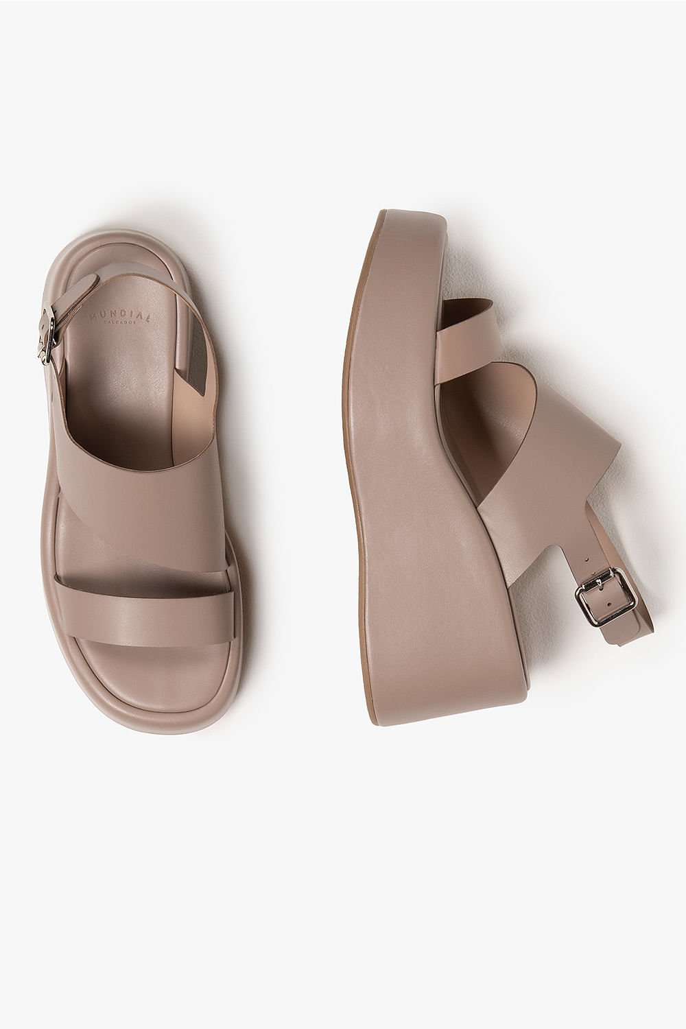 Sandália Feminina Anabela Mundial Clarise Cinza 4