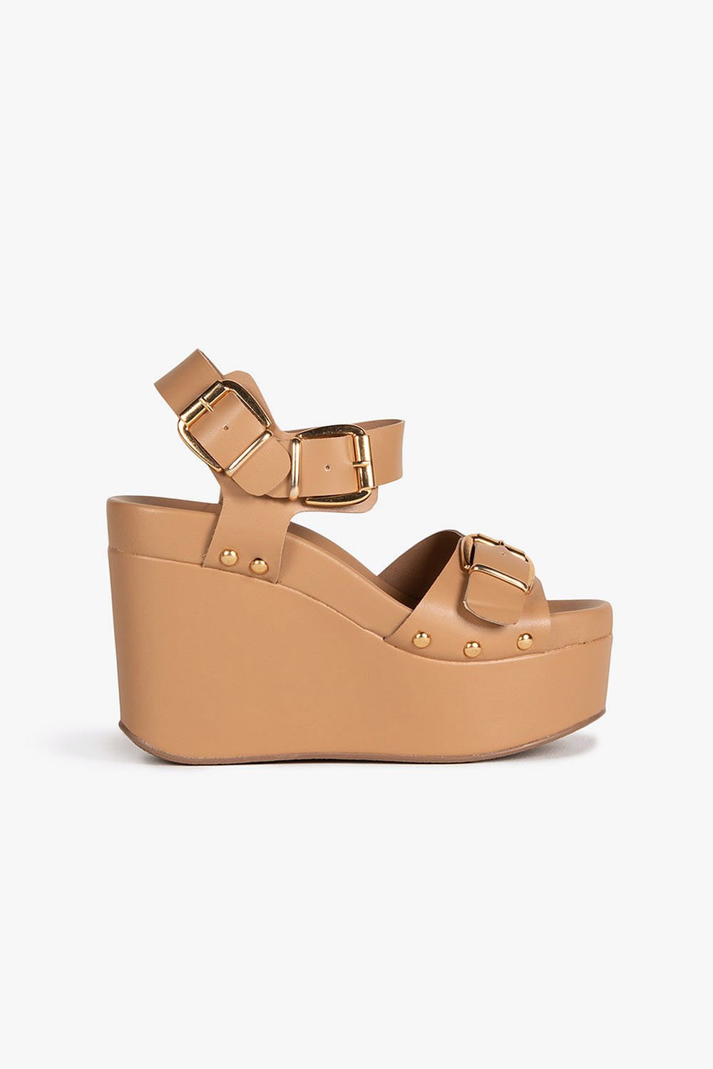 Sandália Feminina Anabela Mundial Elizie Bege 1