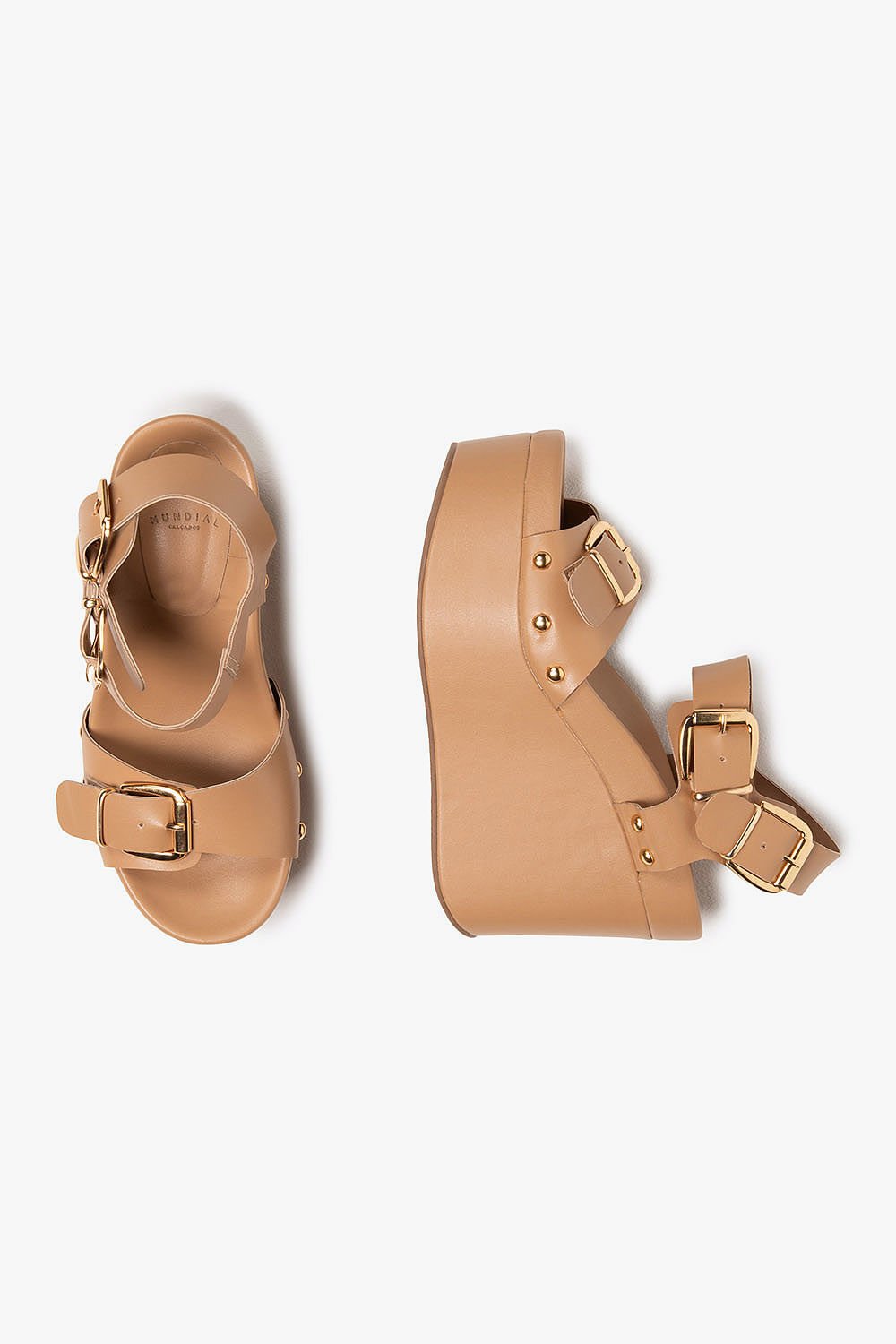 Sandália Feminina Anabela Mundial Elizie Bege 3