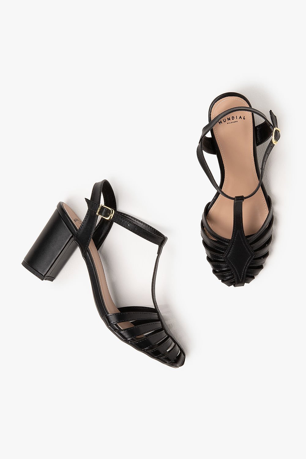 Sandália Feminina Salto Alto Mundial Flaryne Preto 3