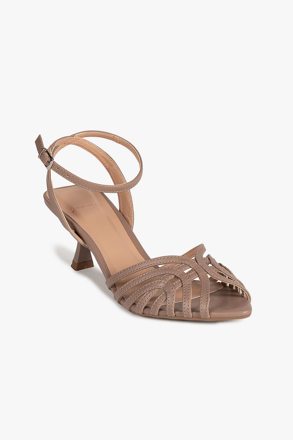 Sandália Feminina Salto Alto Mundial Larys Cinza 5