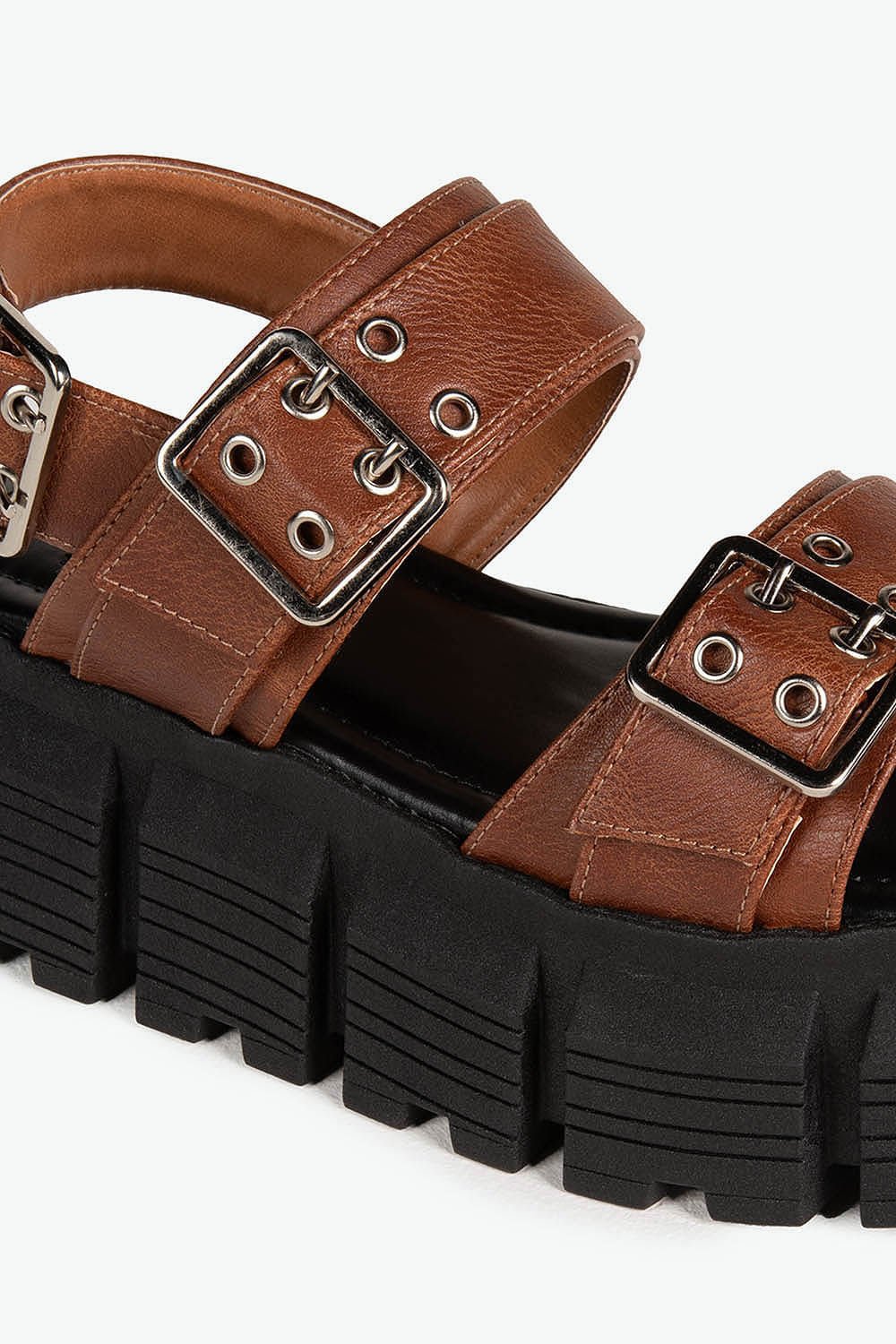 Sandália Feminina Flatform Mundial Elizane Caramelo 2