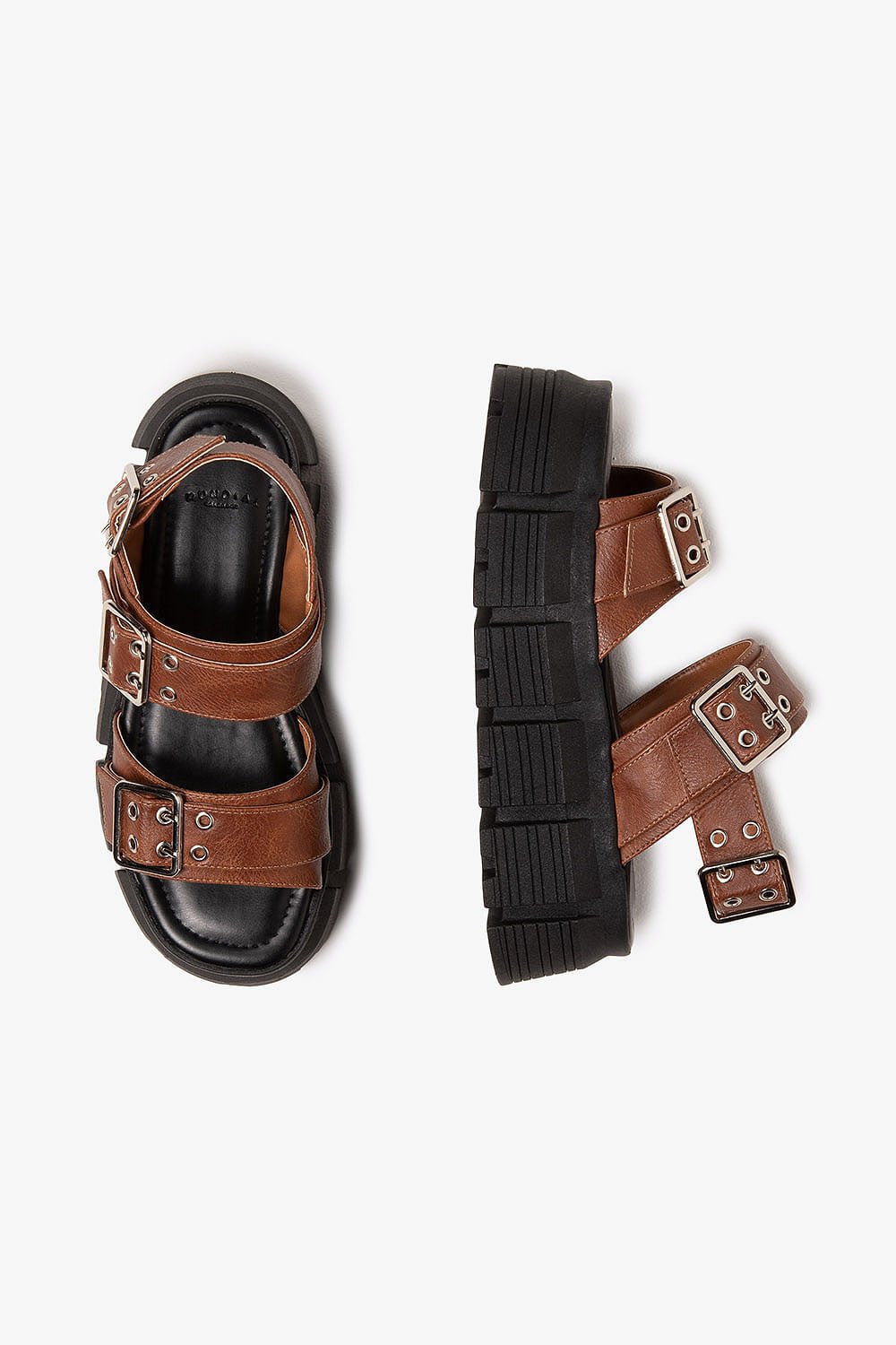 Sandália Feminina Flatform Mundial Elizane Caramelo 3