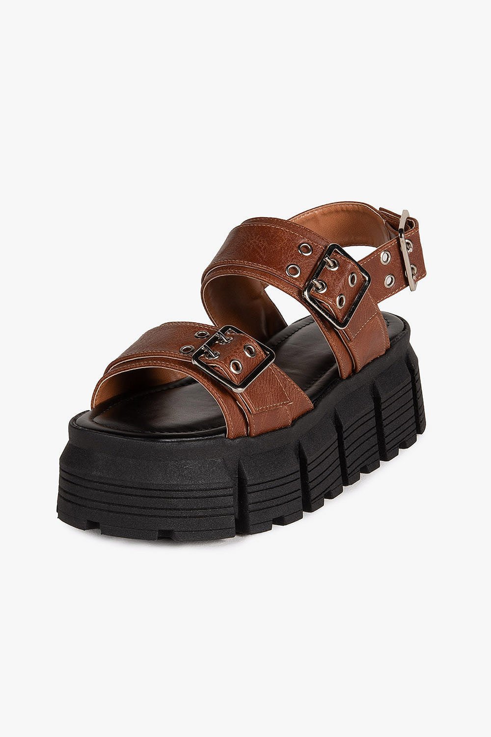 Sandália Feminina Flatform Mundial Elizane Caramelo 4