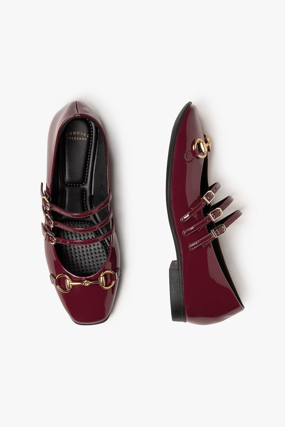 Sapatilha Feminina Tiras Mundial Monet Bordô 3