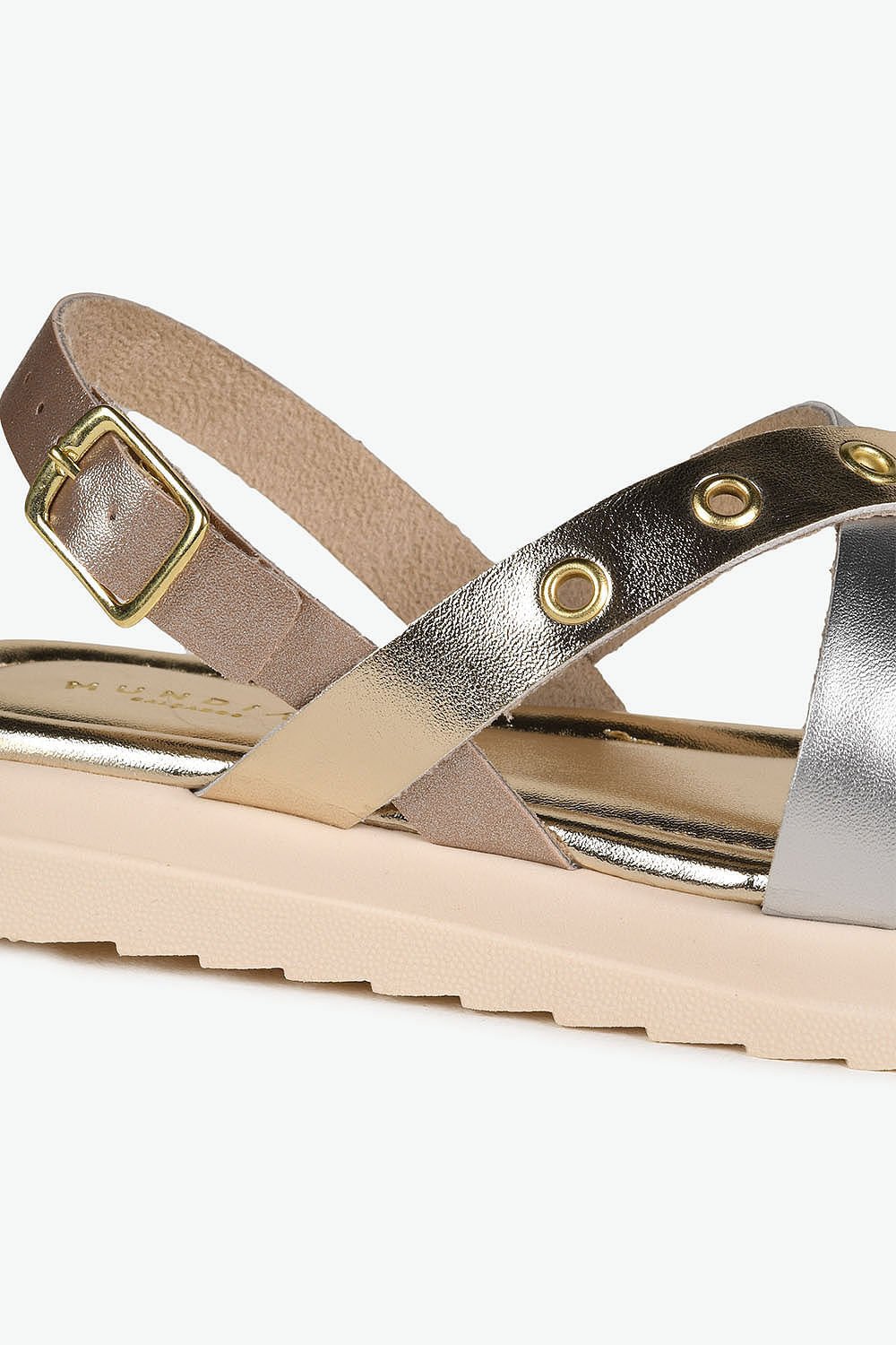 Sandália Infantil Mundial Flappy Dourado/Prata 2