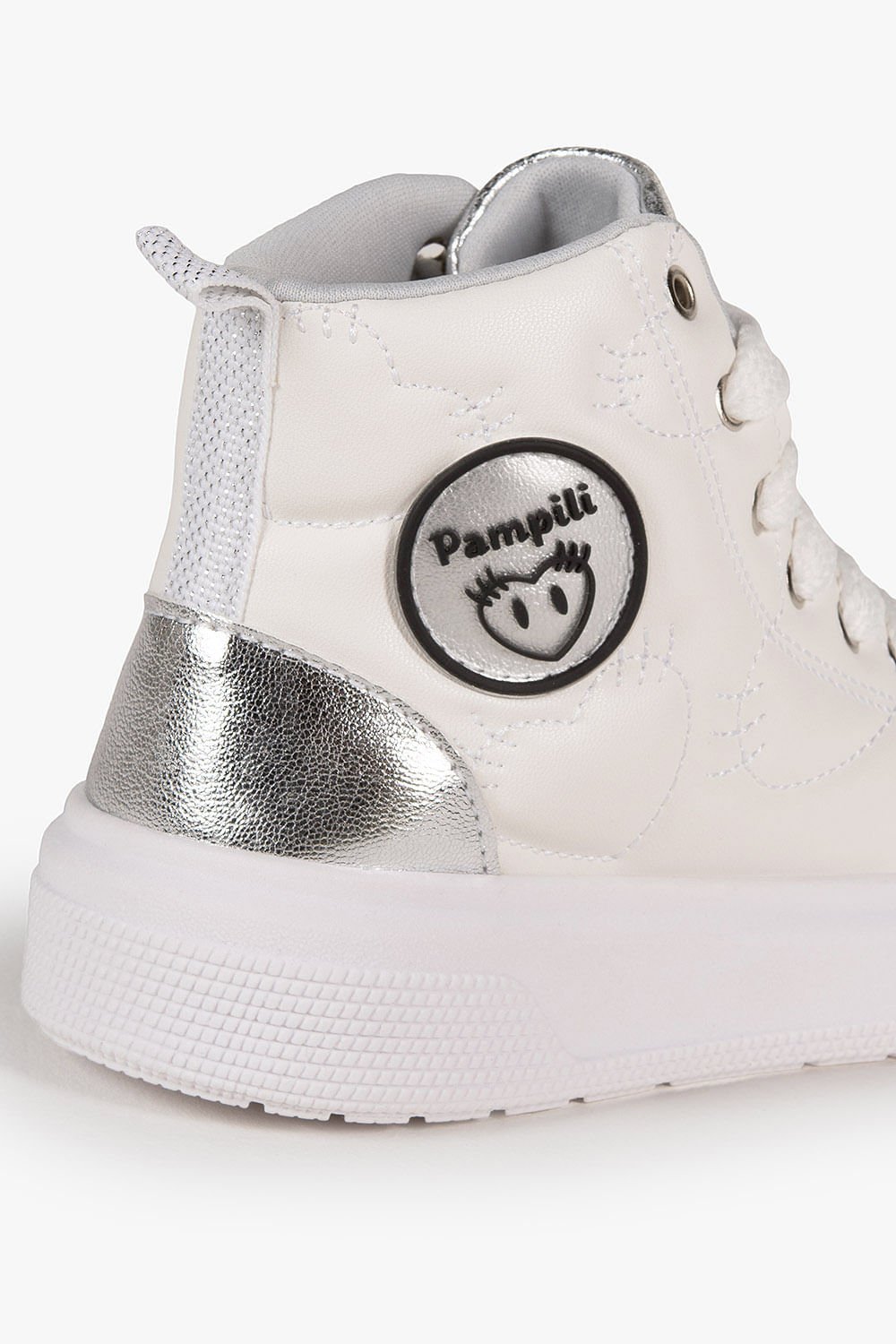 Tênis Infantil Cano Alto Pampili Heart Branco 2
