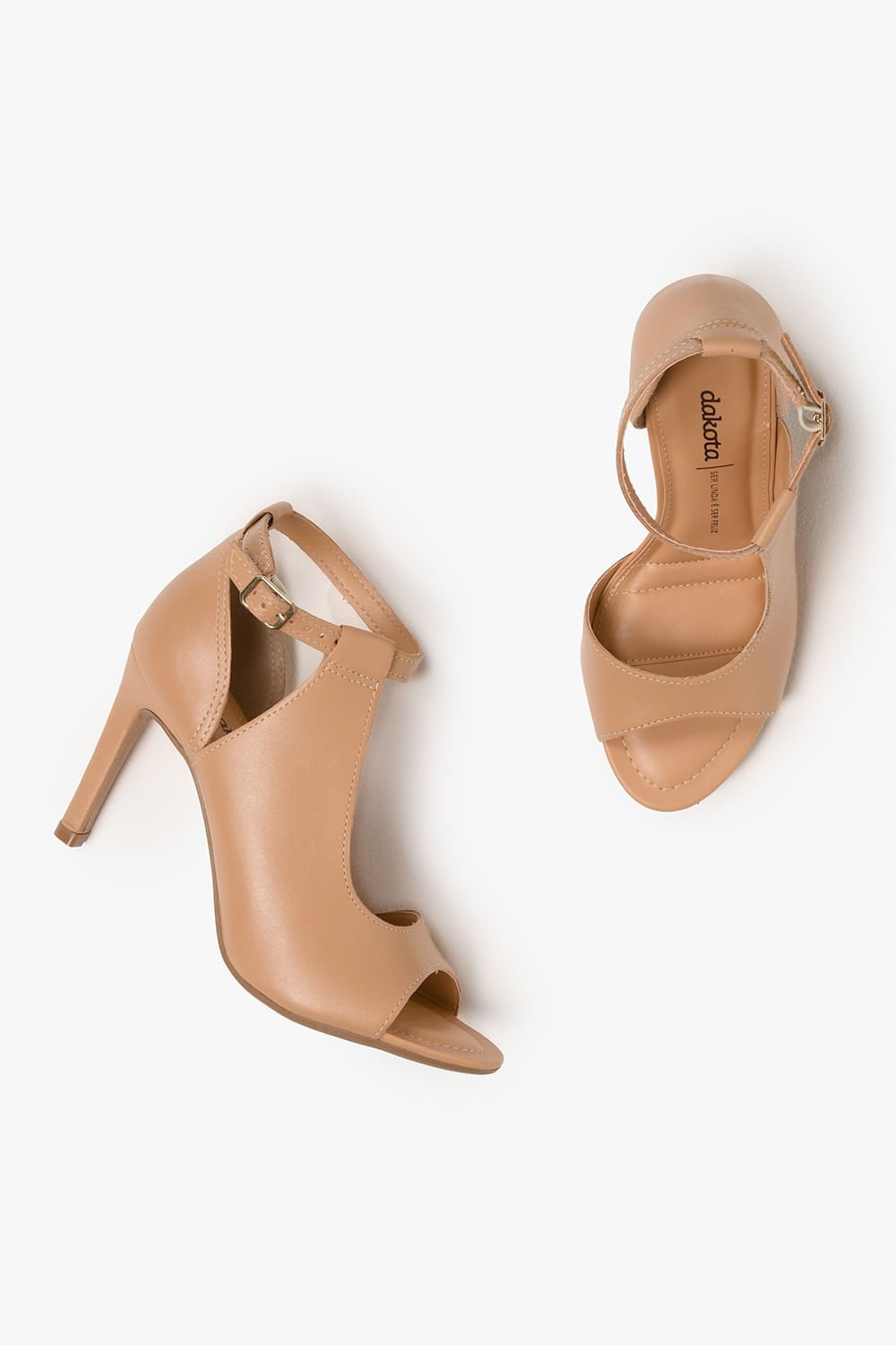 Sandália Feminina Salto Alto Dakota Rosie Bege 3