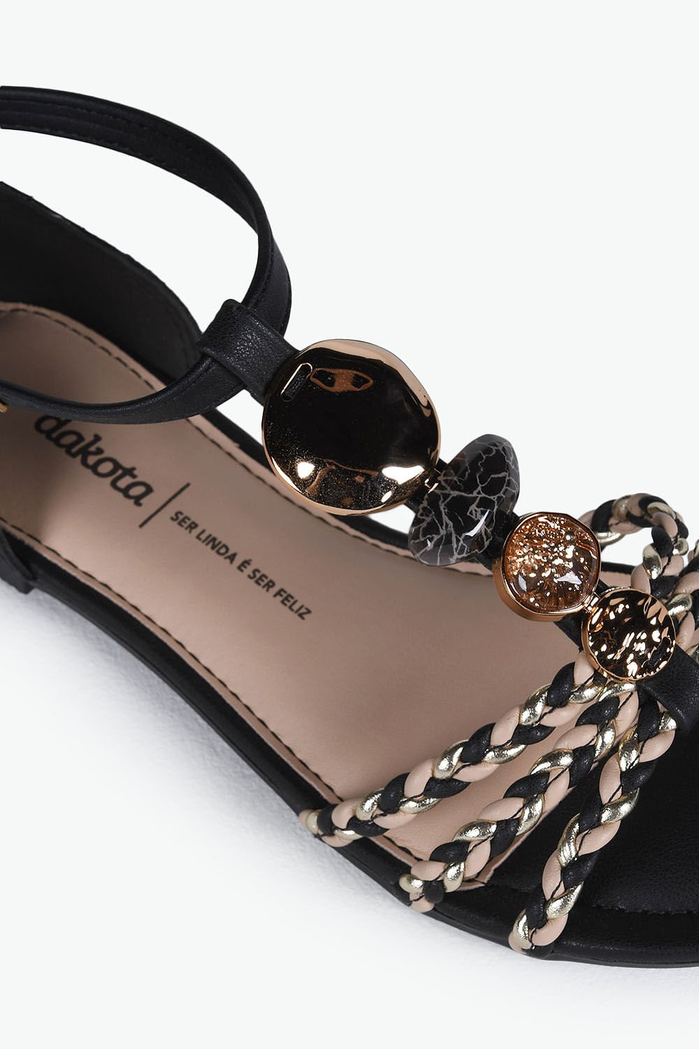 Sandália Feminina Rasteira Dakota Koraline Preto 2