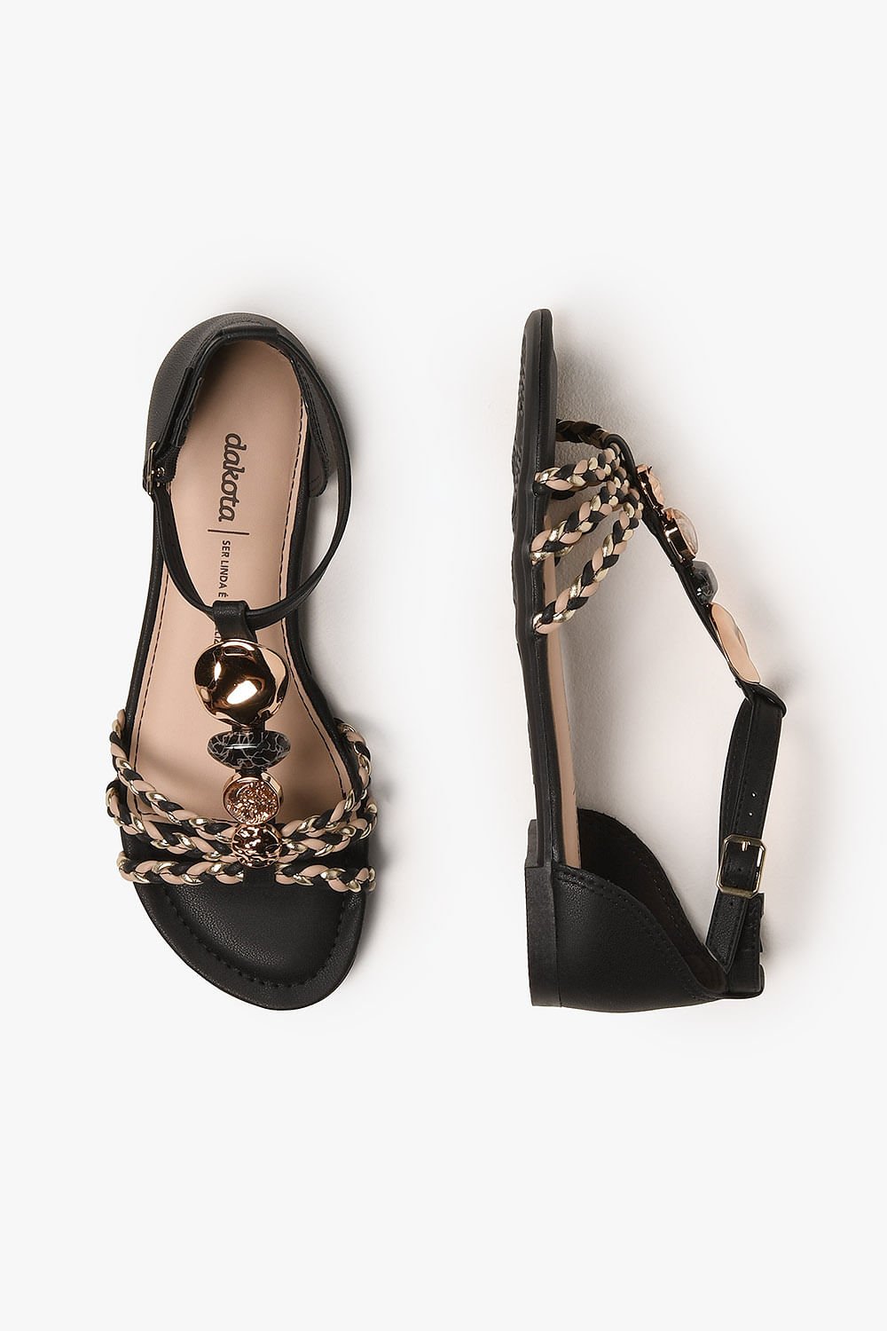 Sandália Feminina Rasteira Dakota Koraline Preto 3