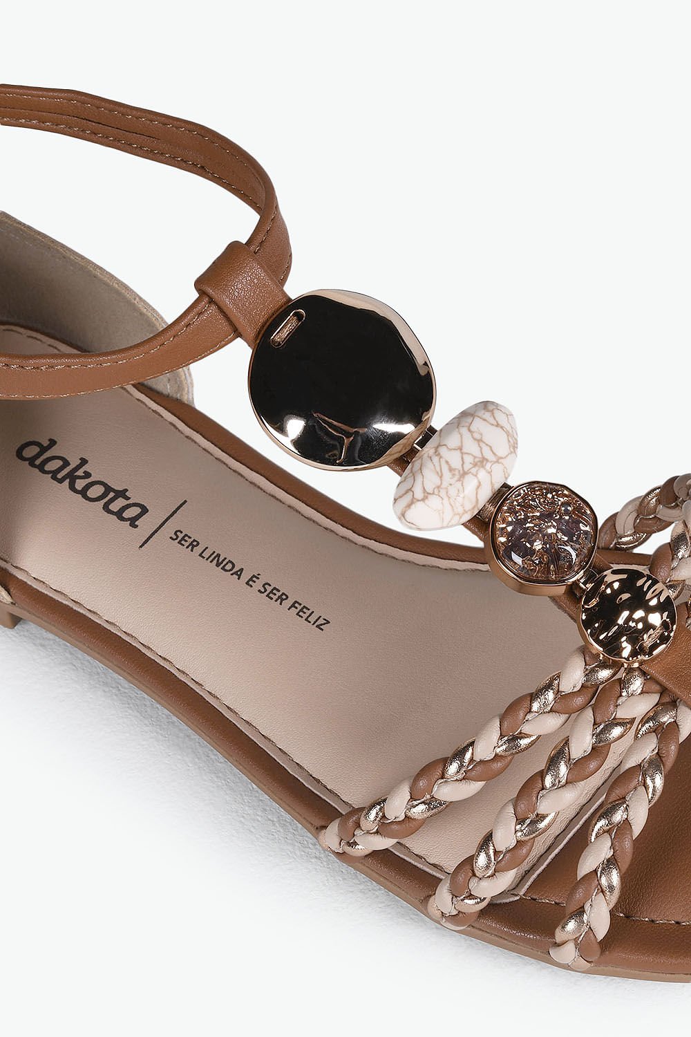 Sandália Feminina Rasteira Dakota Koraline Marrom 2