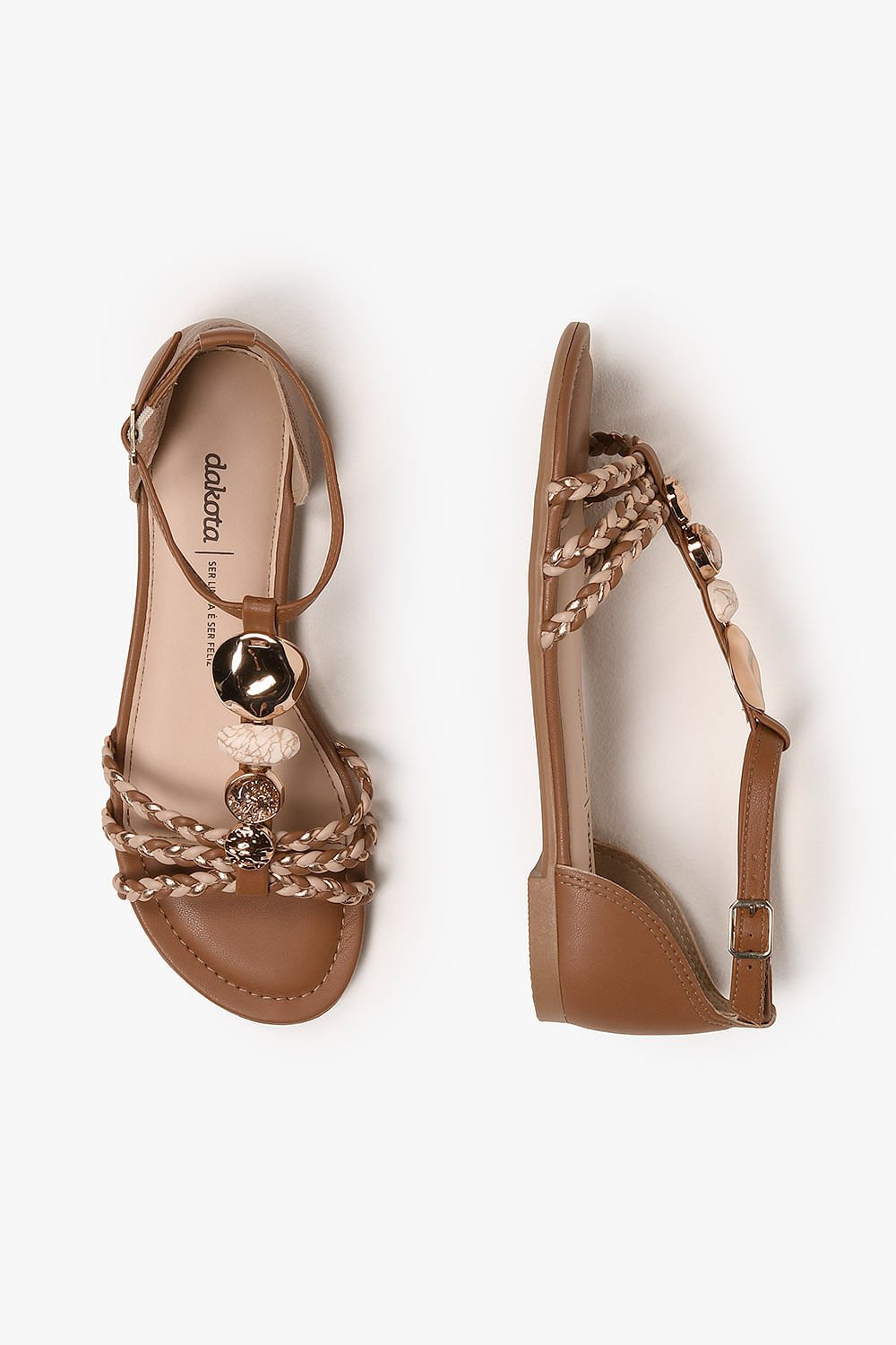 Sandália Feminina Rasteira Dakota Koraline Marrom 3