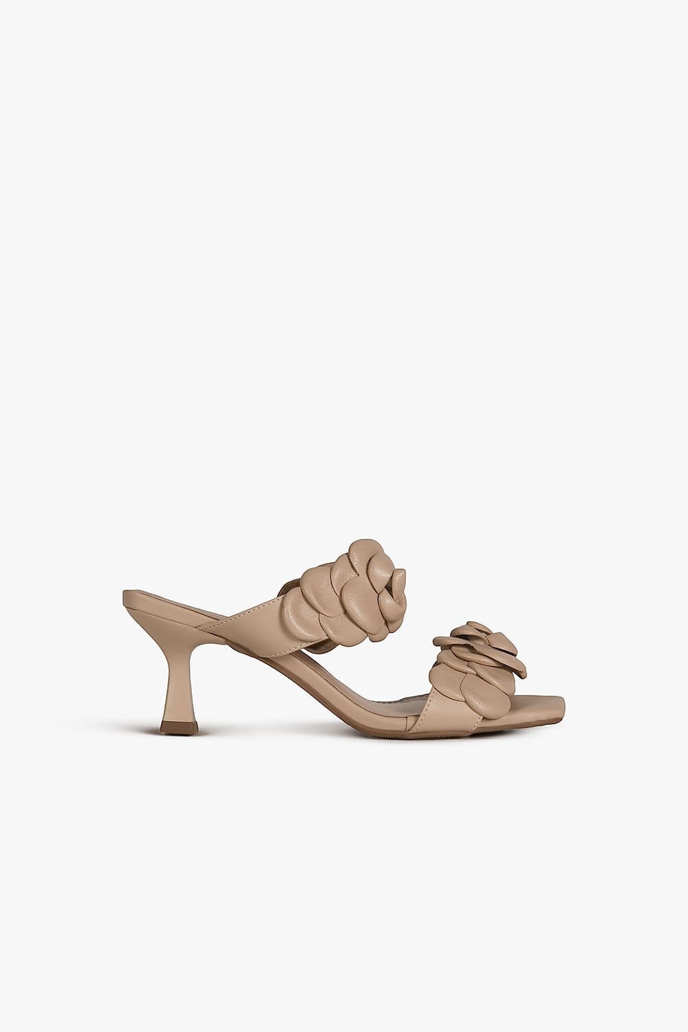 Tamanco Feminino Salto Alto Mundial Hetfield Bege 1