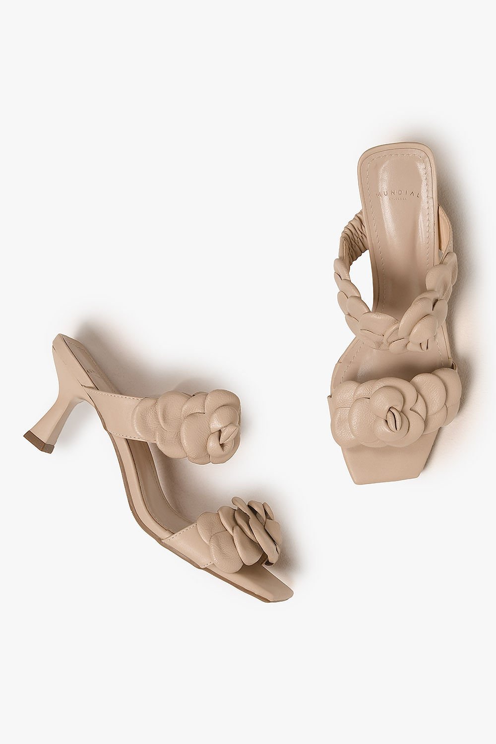 Tamanco Feminino Salto Alto Mundial Hetfield Bege 3