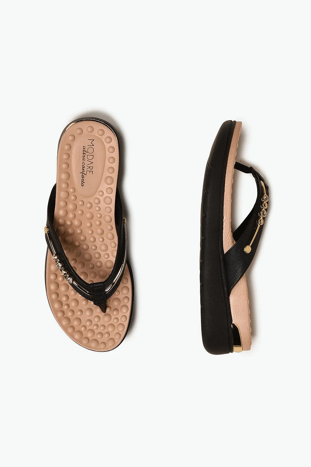 Conforto Feminino Salto Baixo Modare Damascena Preto 3