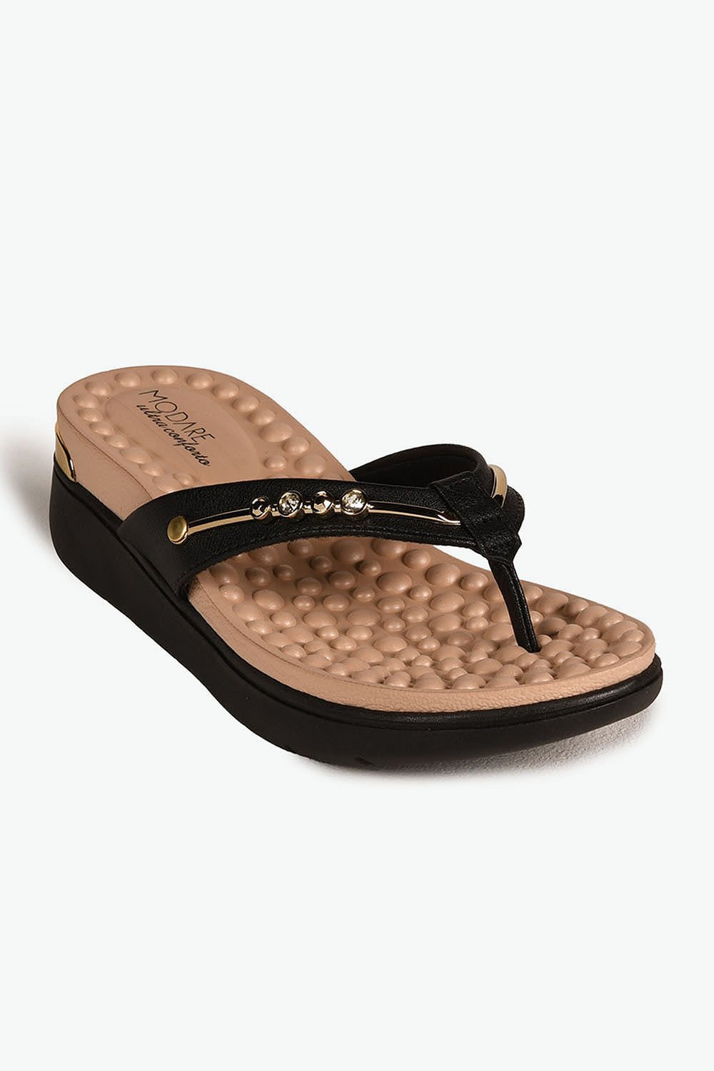 Conforto Feminino Salto Baixo Modare Damascena Preto 4