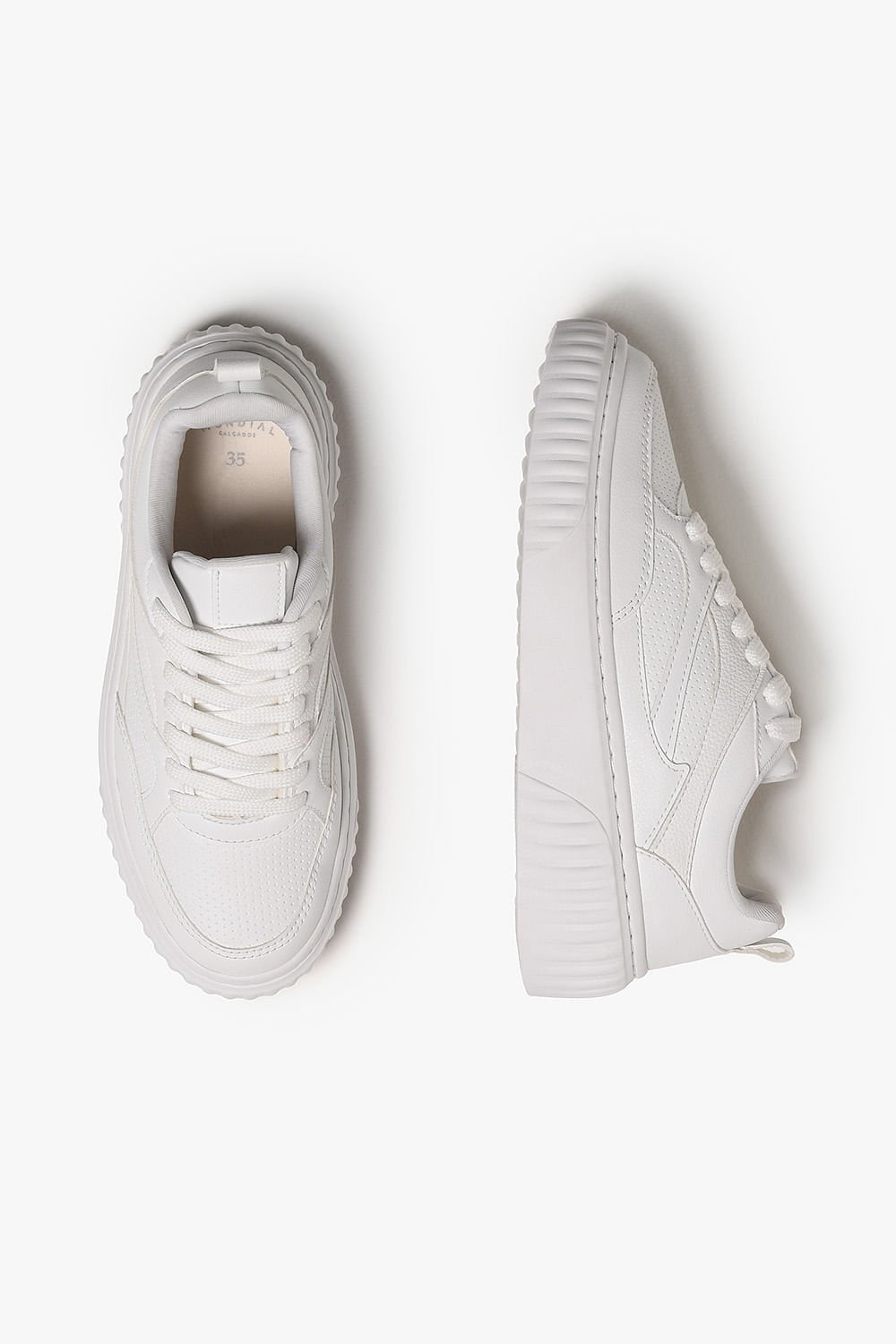 Tênis Feminino Plataforma Mundial Ilsa Branco 3