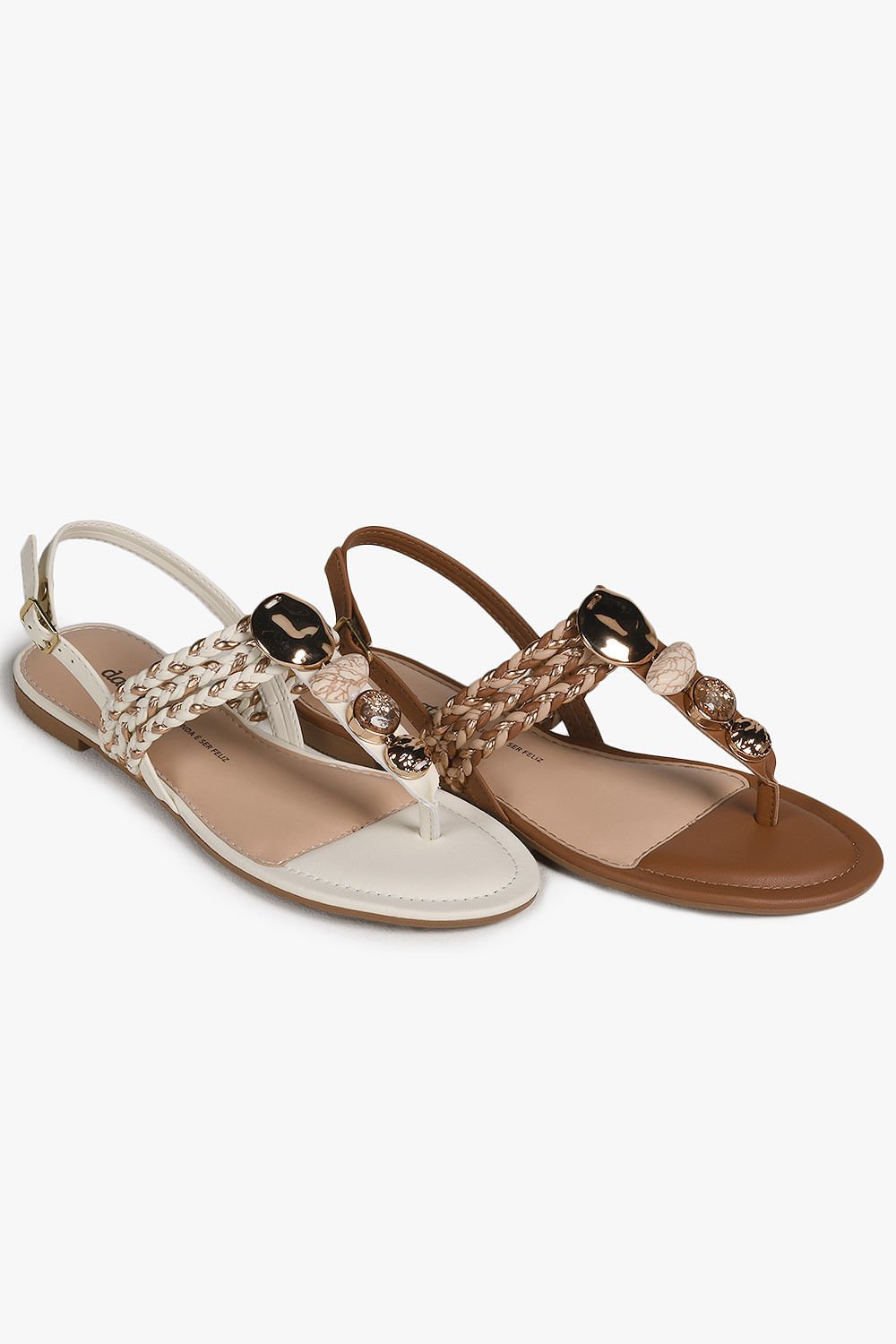 Sandália Feminina Rasteira Dakota Geyse Branco 4