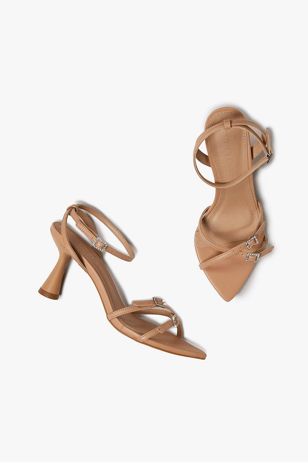 Sandália Feminina Salto Alto Mundial Maite Bege 3