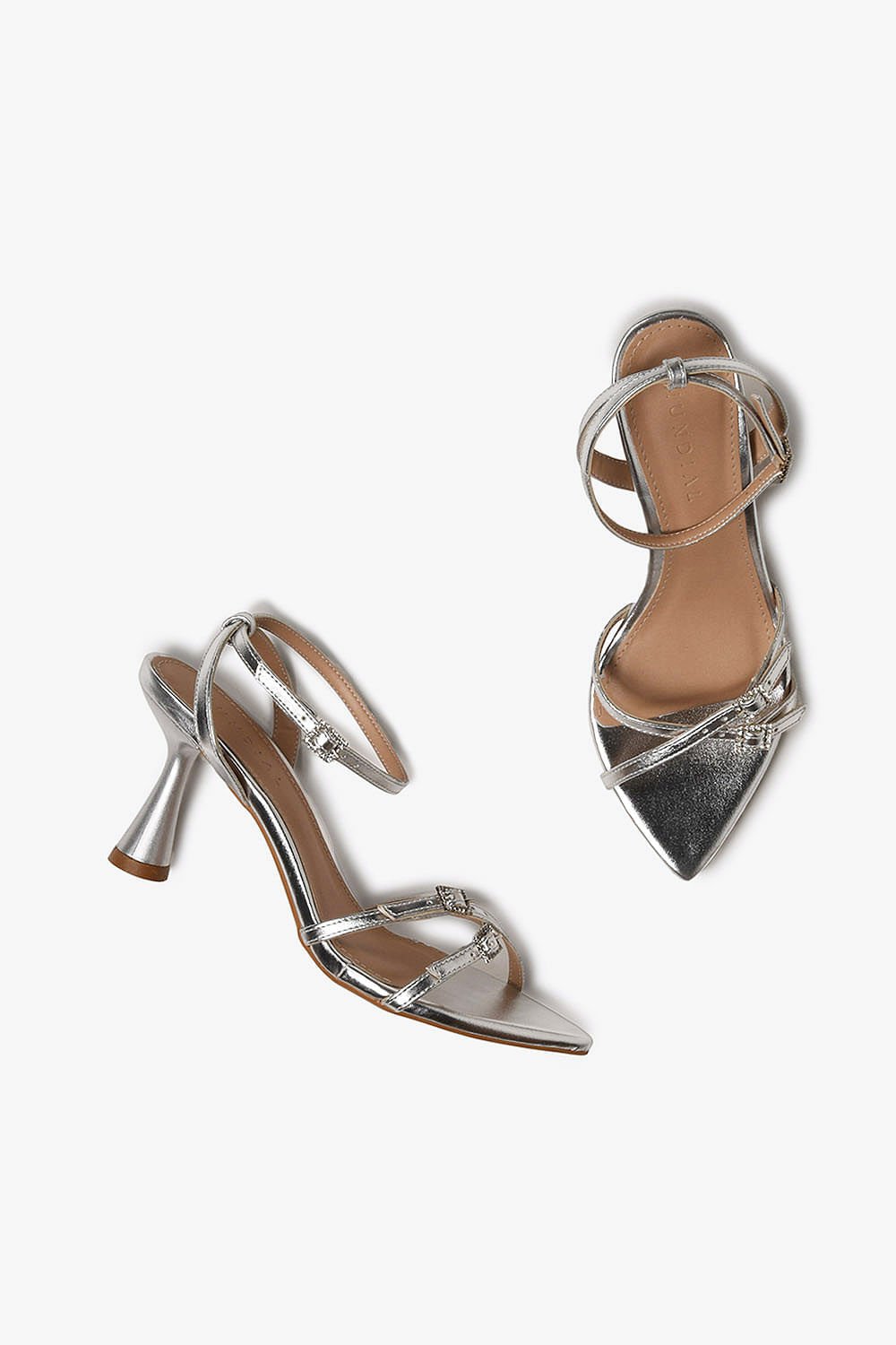 Sandália Feminina Salto Alto Mundial Maite Prata 3