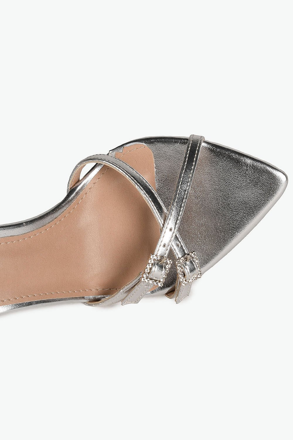 Sandália Feminina Salto Alto Mundial Maite Prata 4