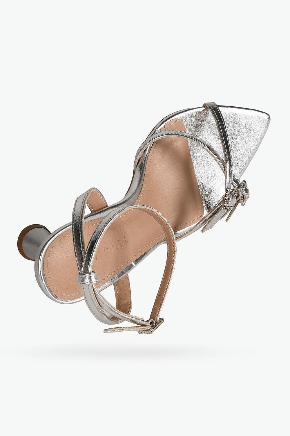 Sandália Feminina Salto Alto Mundial Maite Prata 5