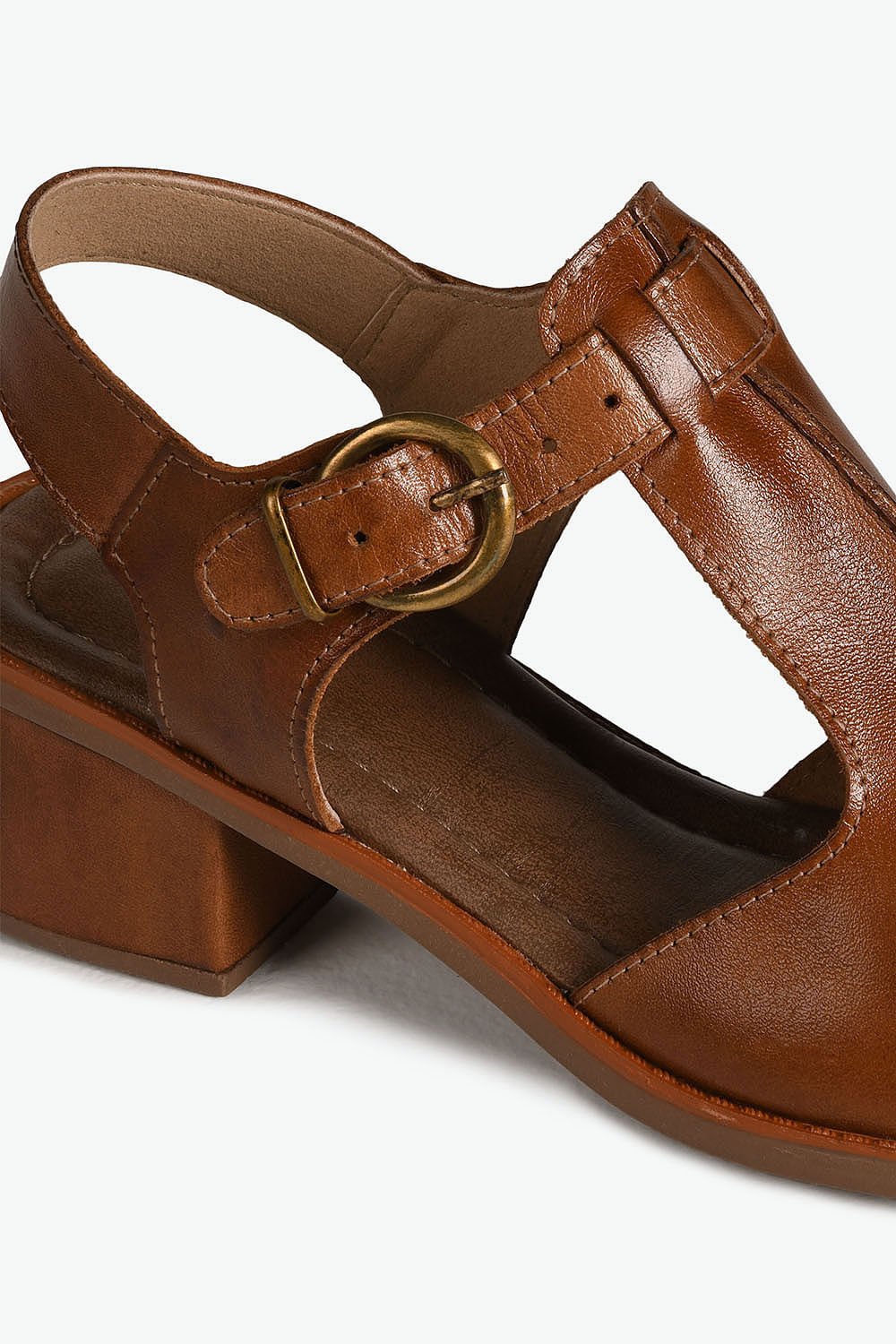 Sandália Feminina Salto Médio Mundial Daphine Marrom 2