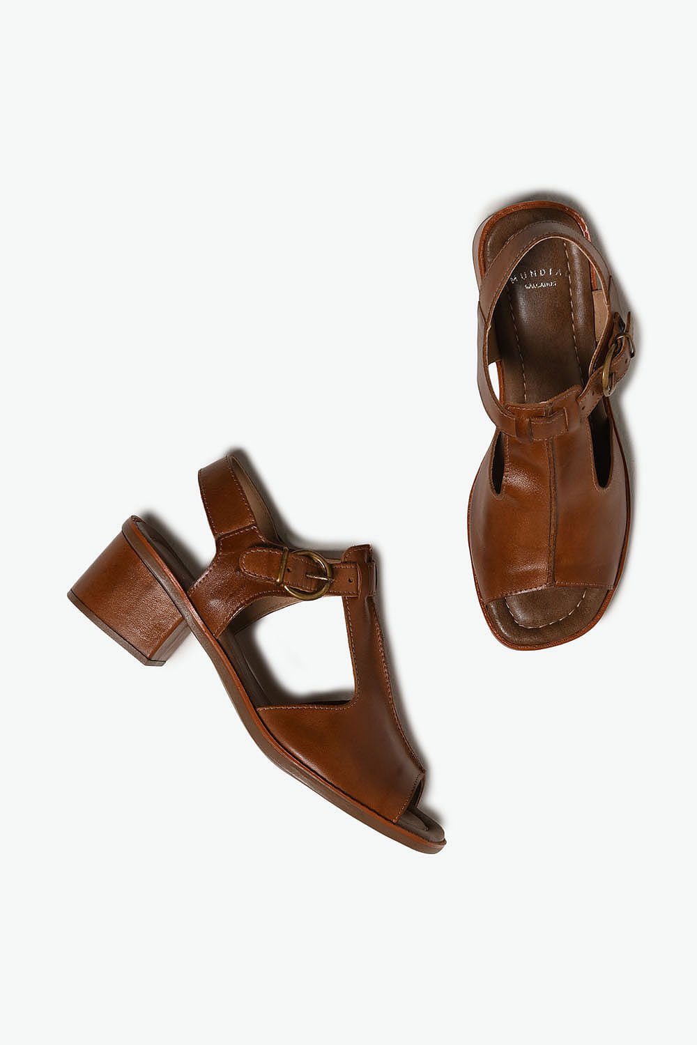 Sandália Feminina Salto Médio Mundial Daphine Marrom 3