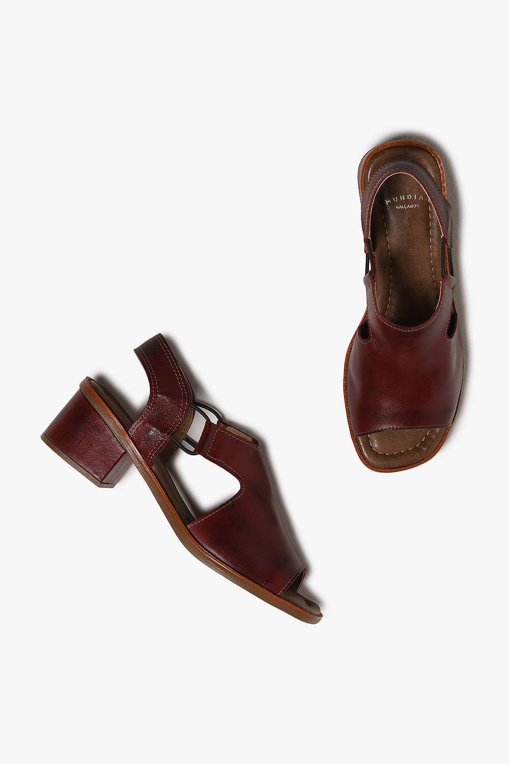 Sandália Feminina Salto Médio Mundial Dayse Bordô 3