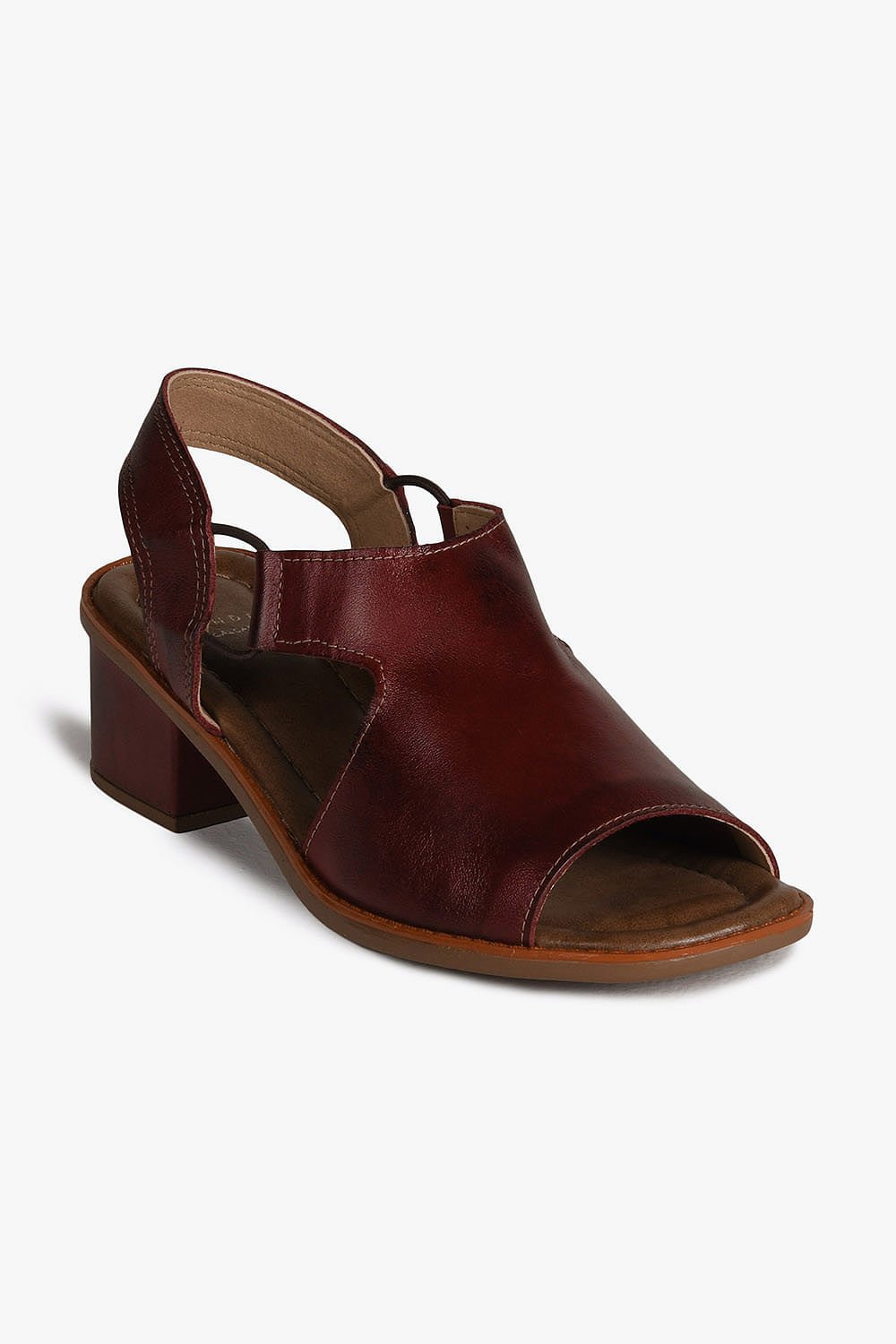 Sandália Feminina Salto Médio Mundial Dayse Bordô 4